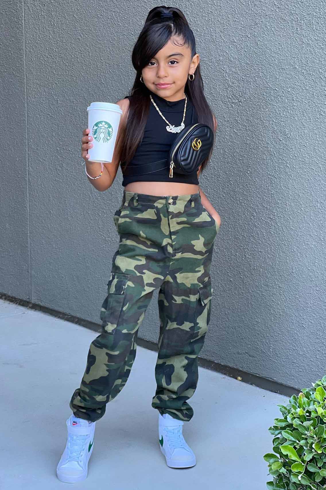 Mini Cadet Kim Oversized Camo Pants - Camouflage