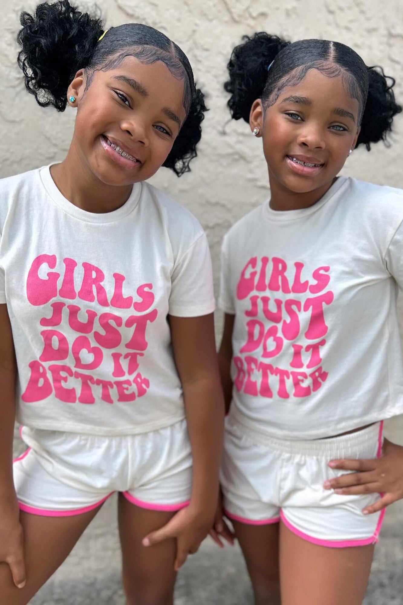 Mini Girls Just Do It Better Short Set - White/combo