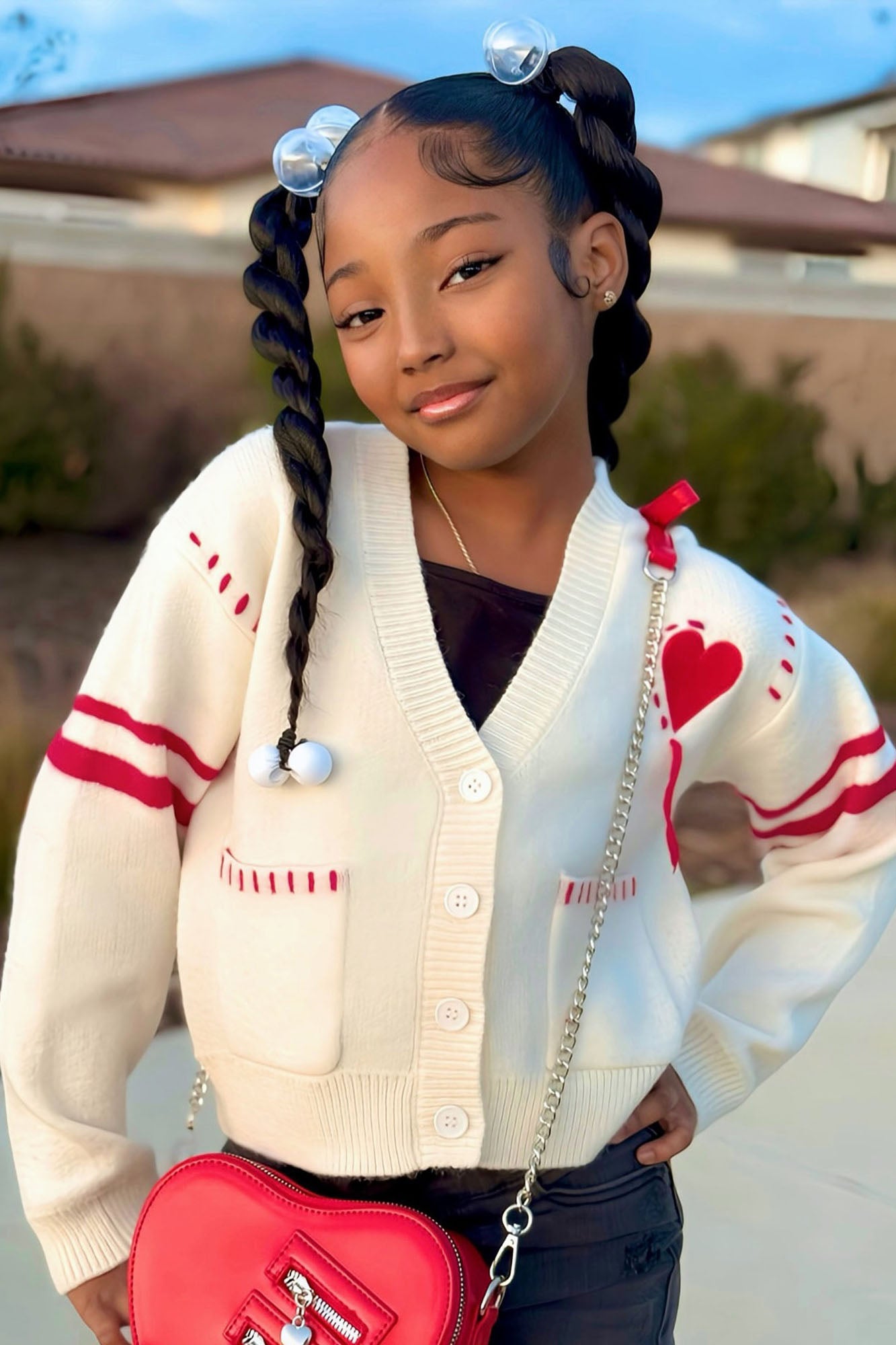 Mini Loving You Cardigan - White/combo