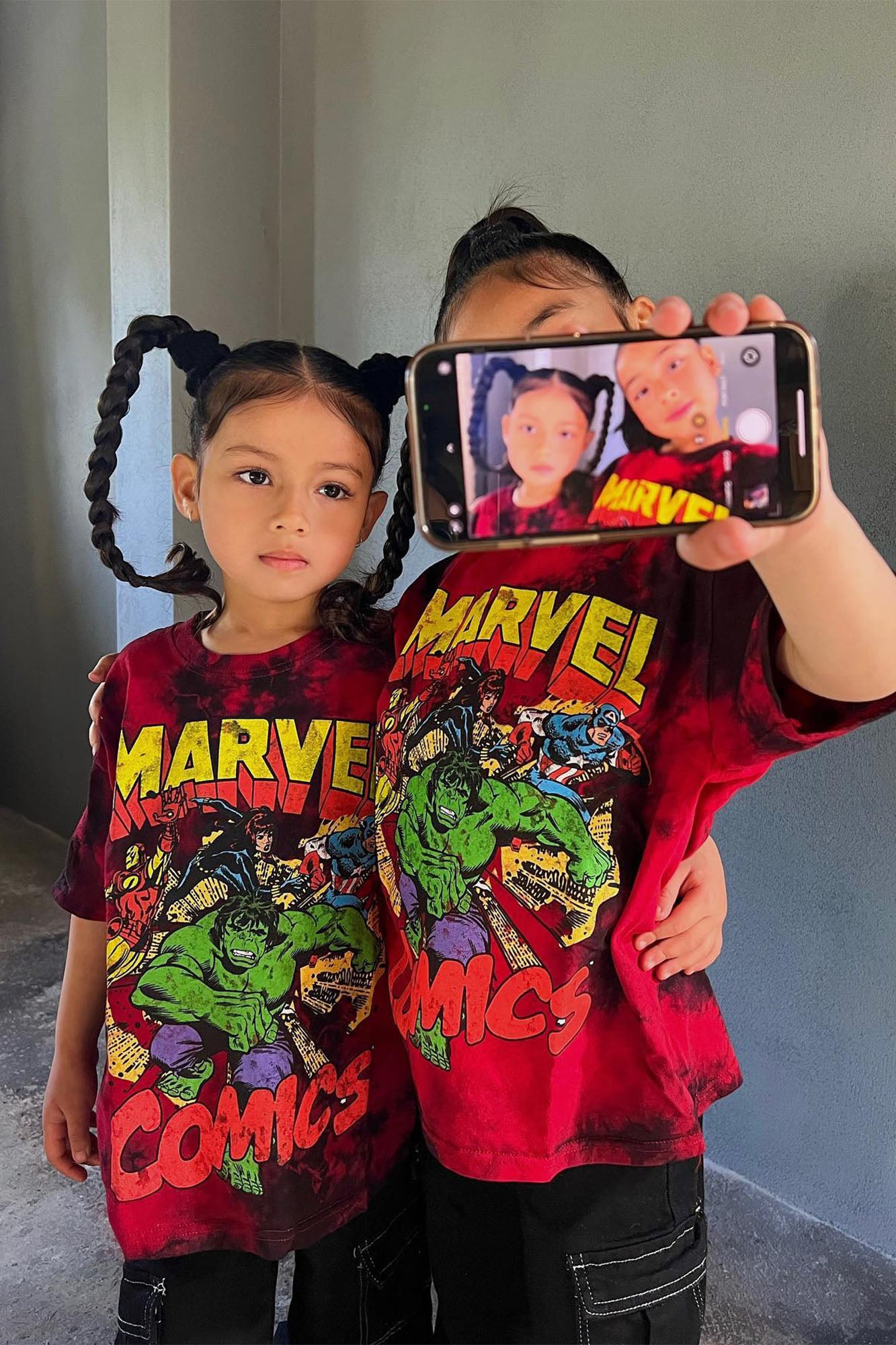Mini Marvel Comics Tie Dye Tee - Red/combo