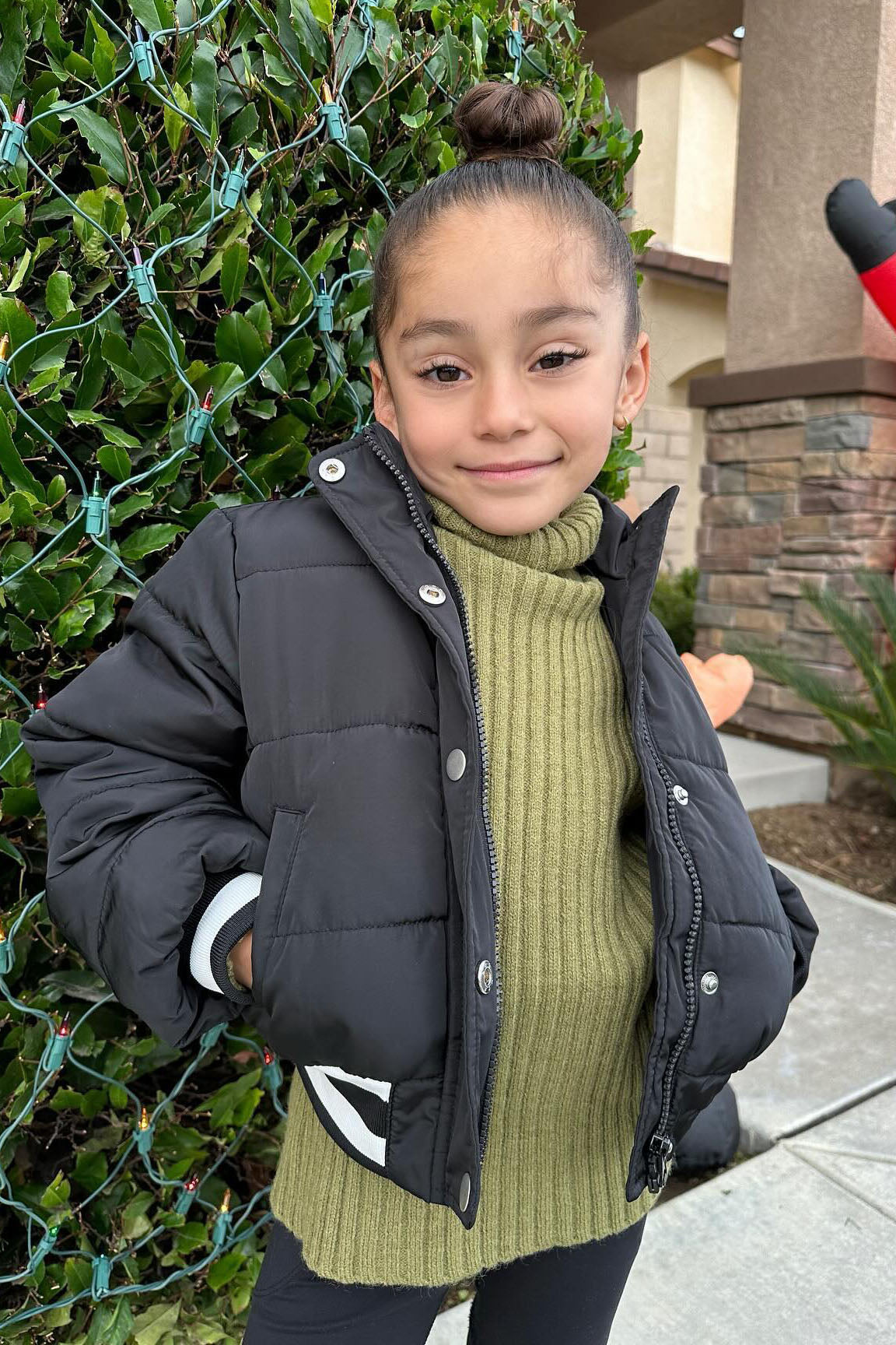 Mini Mrs. Jackson Puffer Jacket - Black