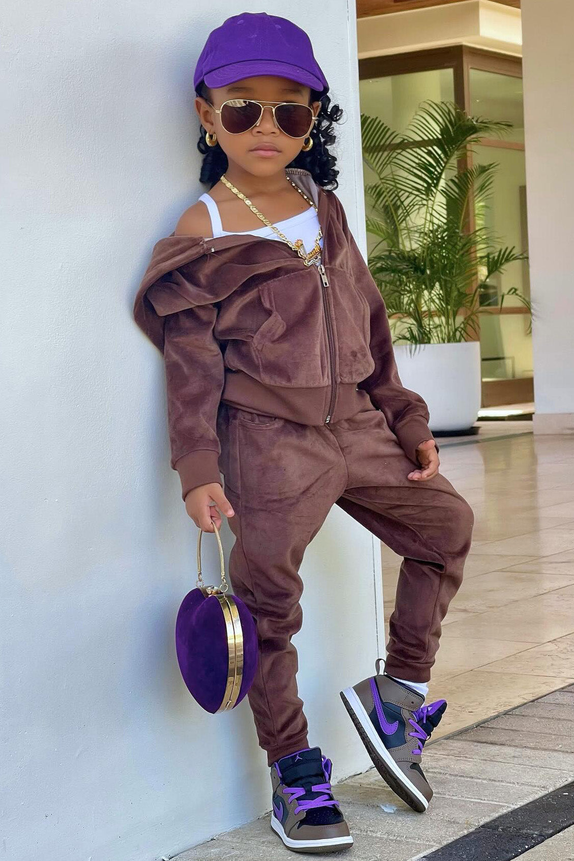 Mini Original Trendsetter II Velour Set - Chocolate