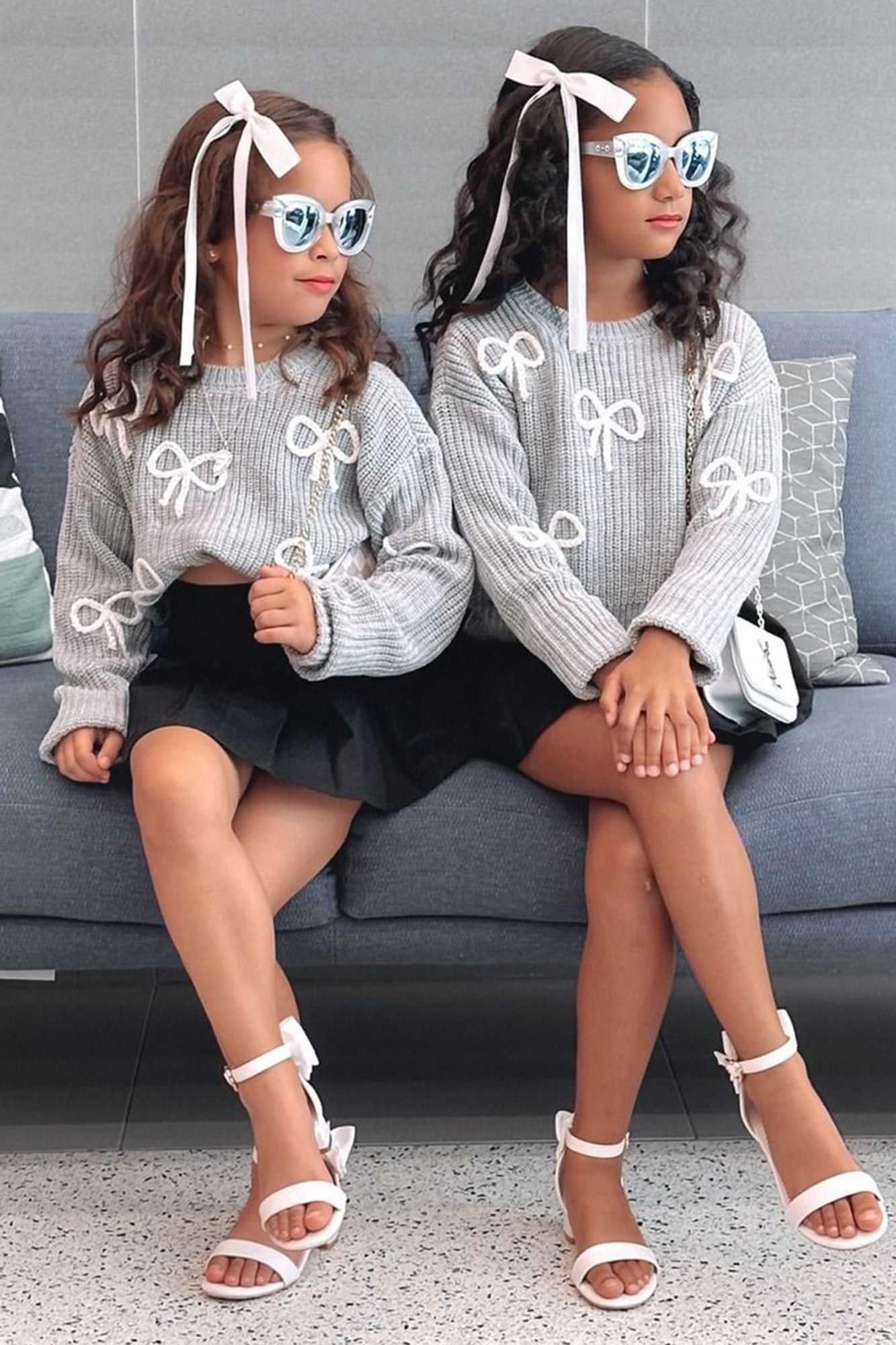 Mini Sweetest Gift Pullover Sweater - Grey