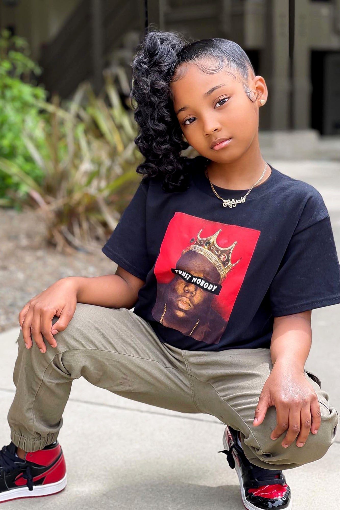 Mini Trust Nobody Short Sleeve Tee - Black
