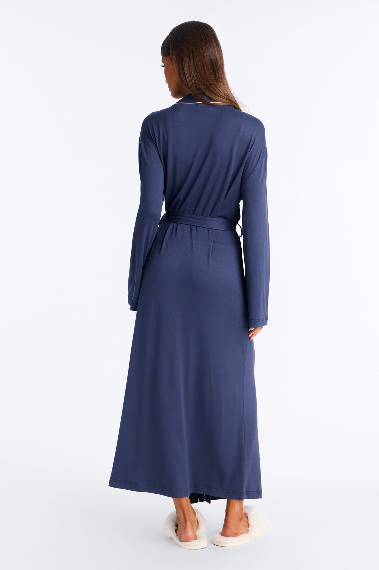 In the Morning PJ Long Robe - Navy