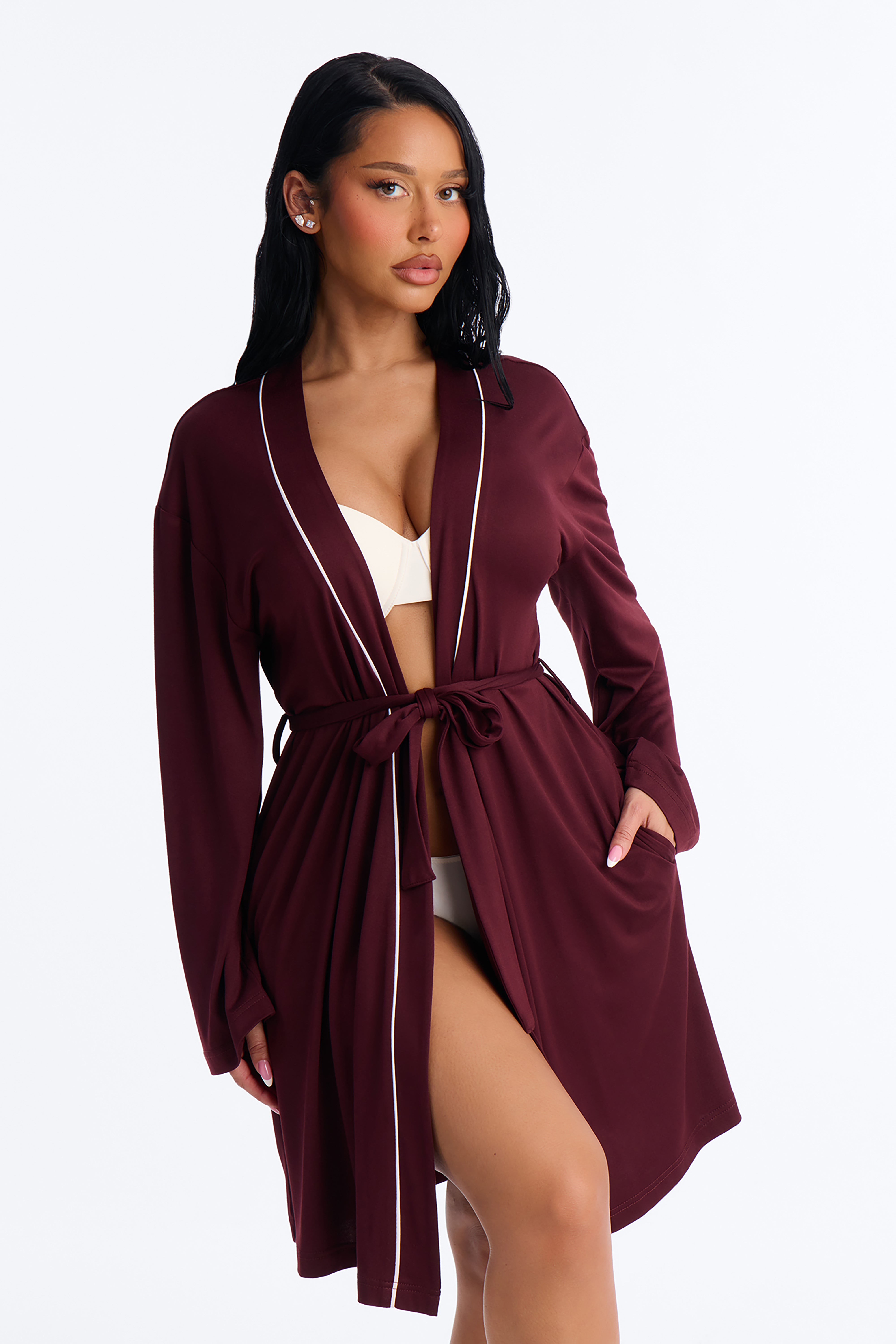 In the Morning PJ Robe - Burgundy