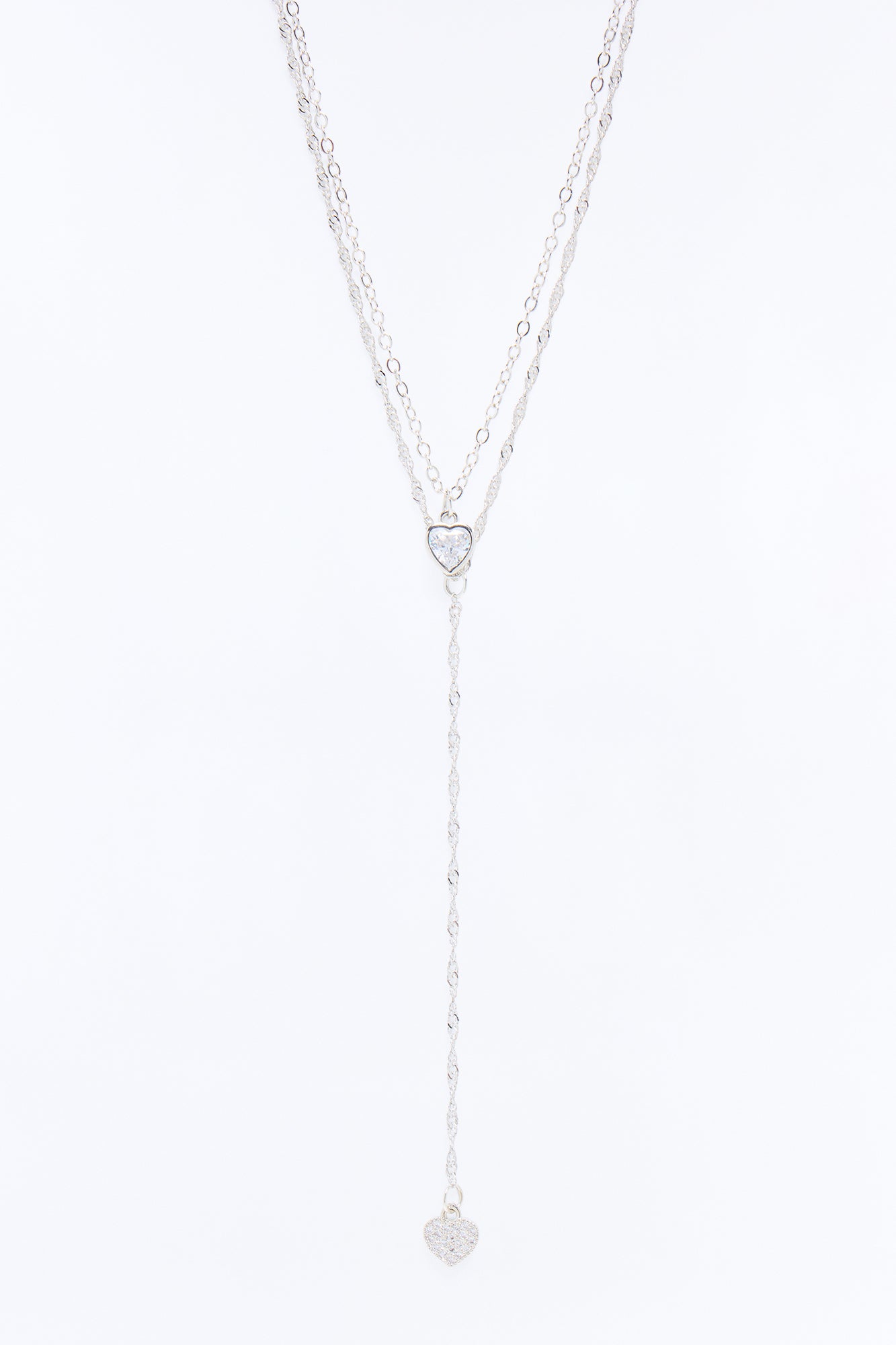 Never Letting You Go Heart Necklace - Silver