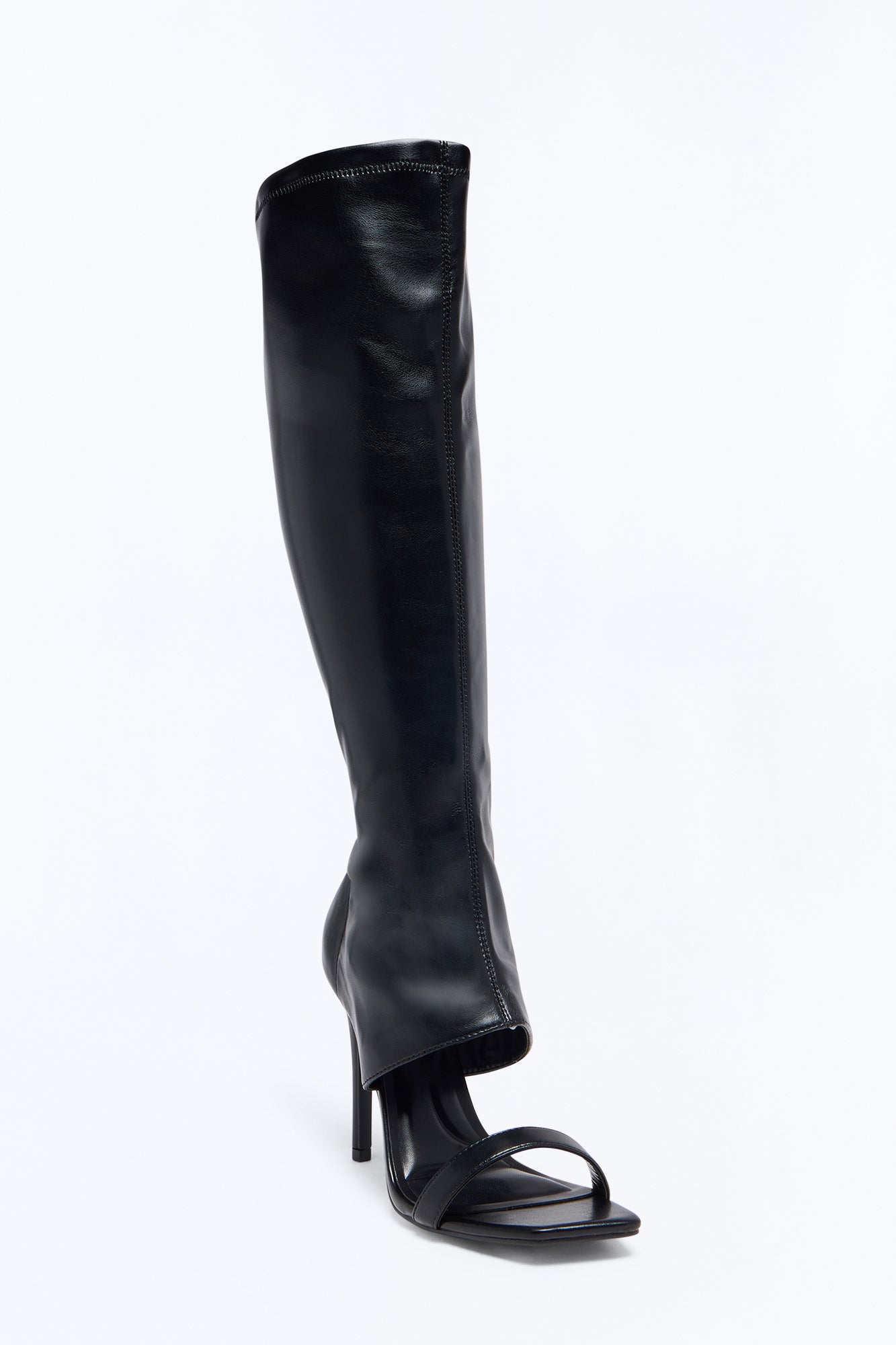 No Questions Heeled Boots - Black