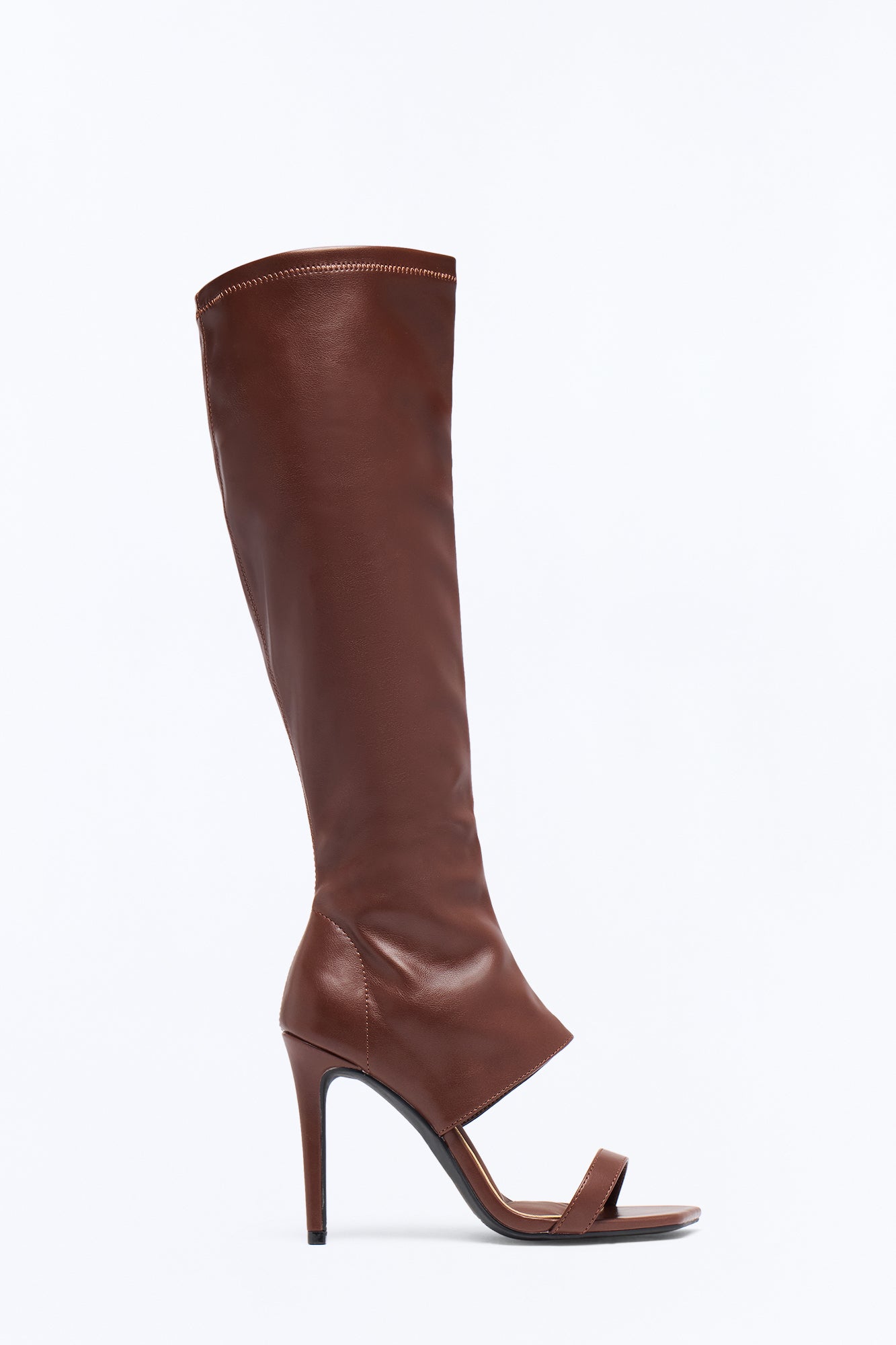 No Questions Heeled Boots - Brown