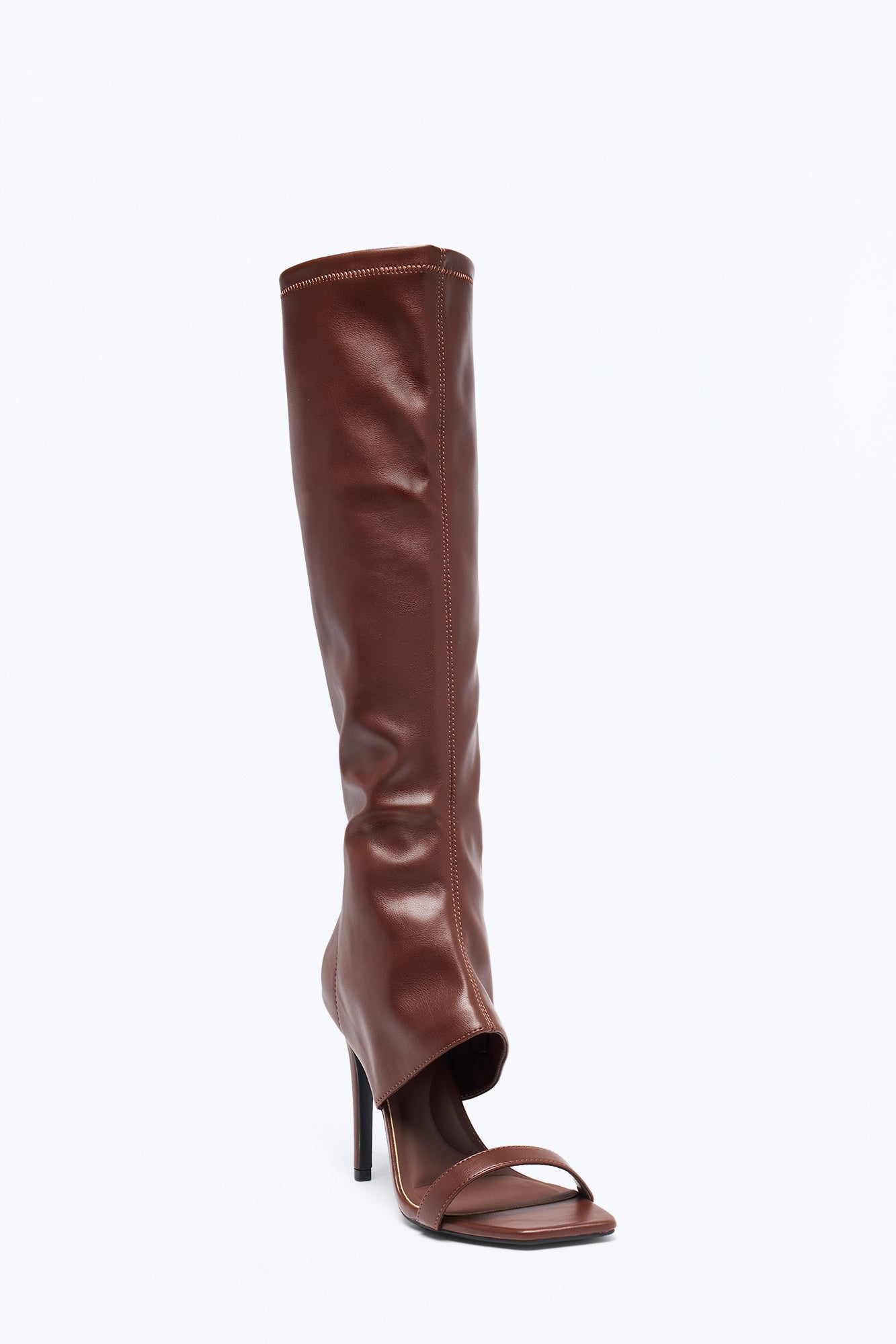 No Questions Heeled Boots - Brown