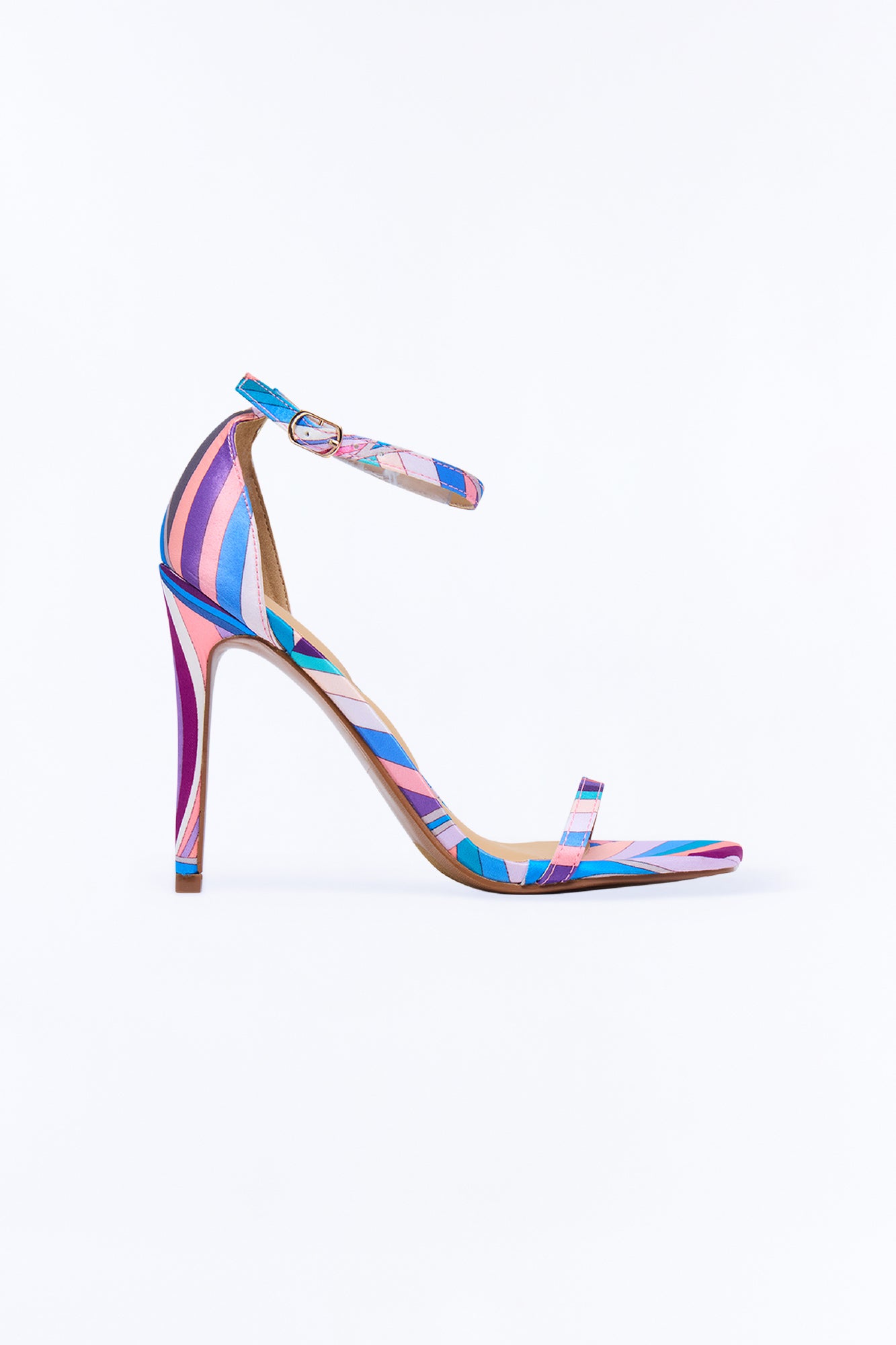Pretty Intentions Satin Heels - Blue/combo