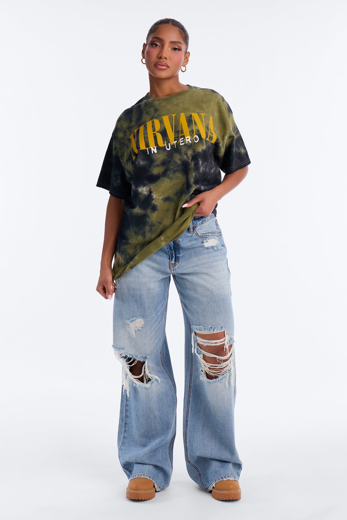 Nirvana Tie Dye Band Tee - Black