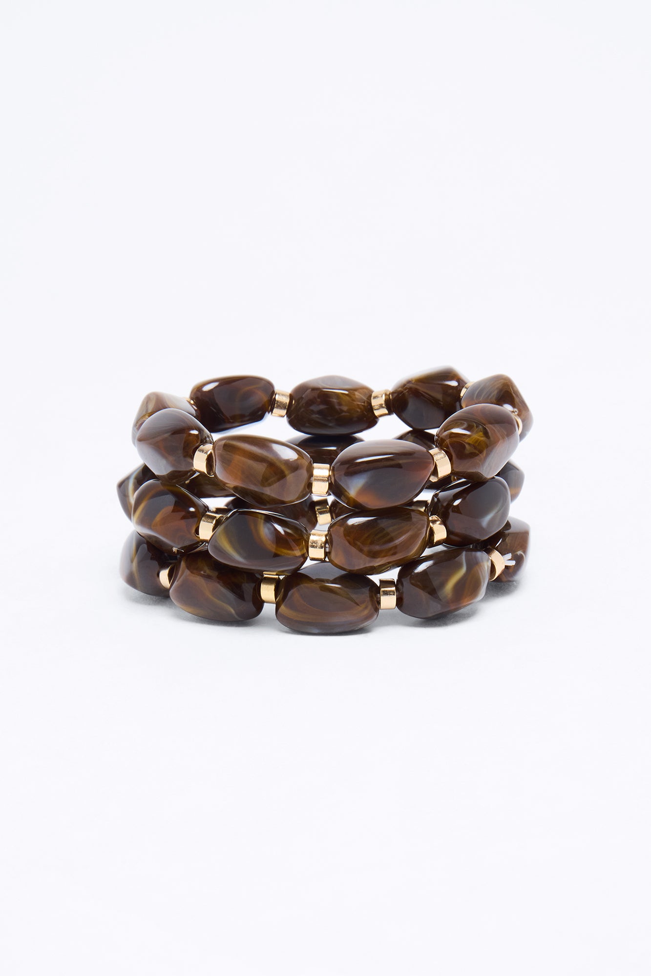 Rooted Tropic 3 Piece Bracelet Set - Dark Brown