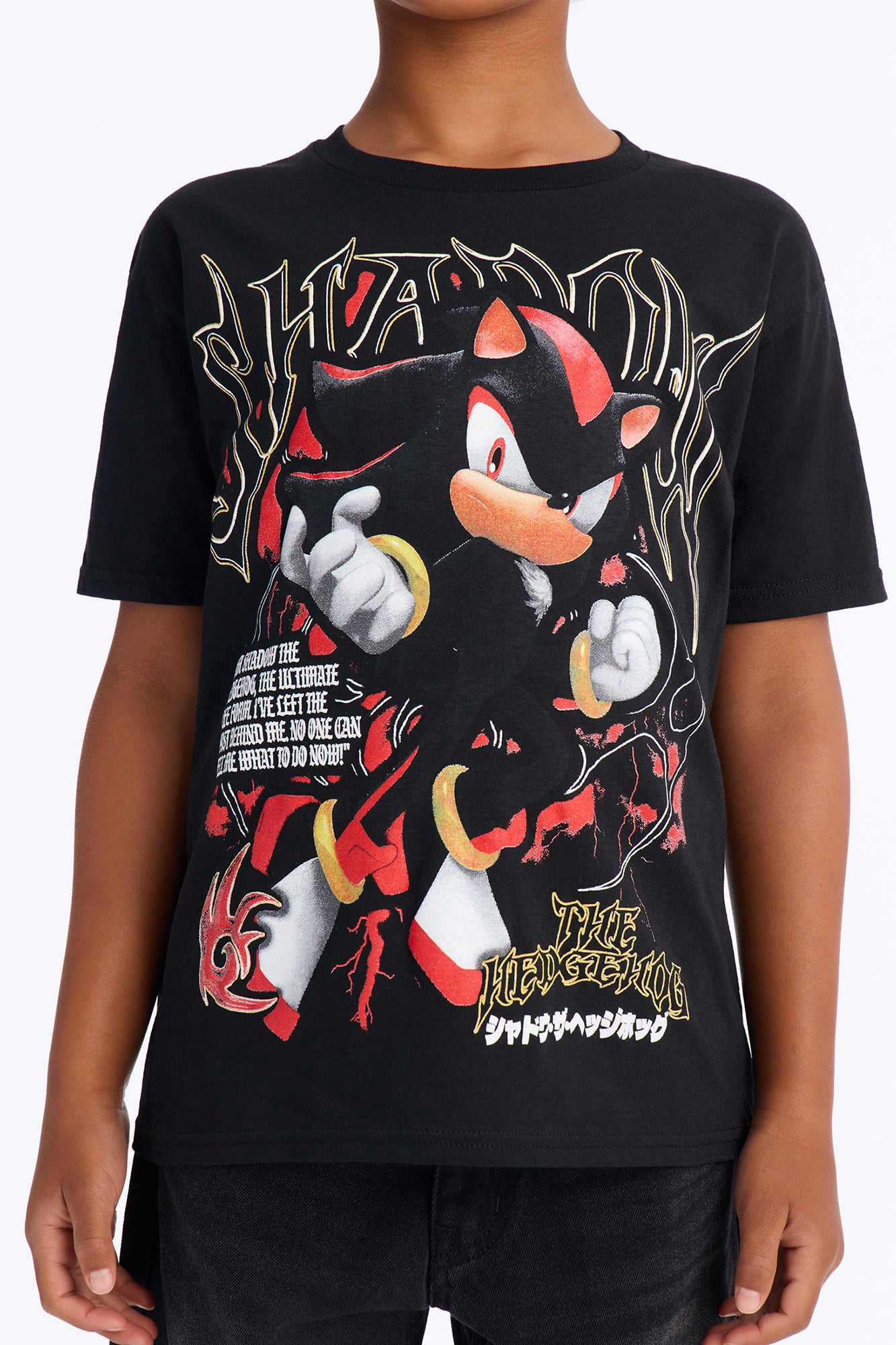 Mini Shadow The Hedgehog Short Sleeve Tee - Black