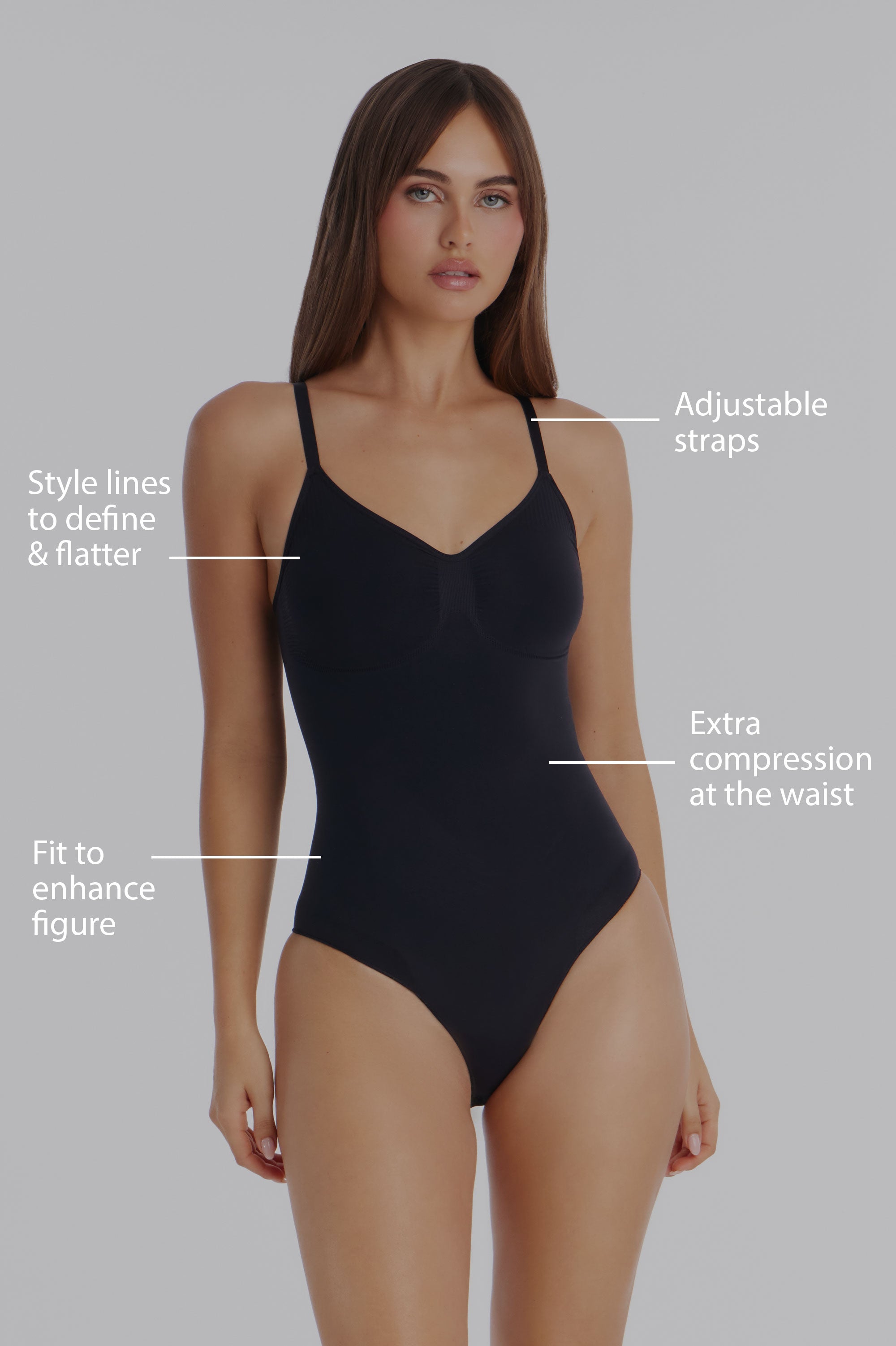 Nova Sculpt Seamless Strong Compression Brief Bodysuit - Black