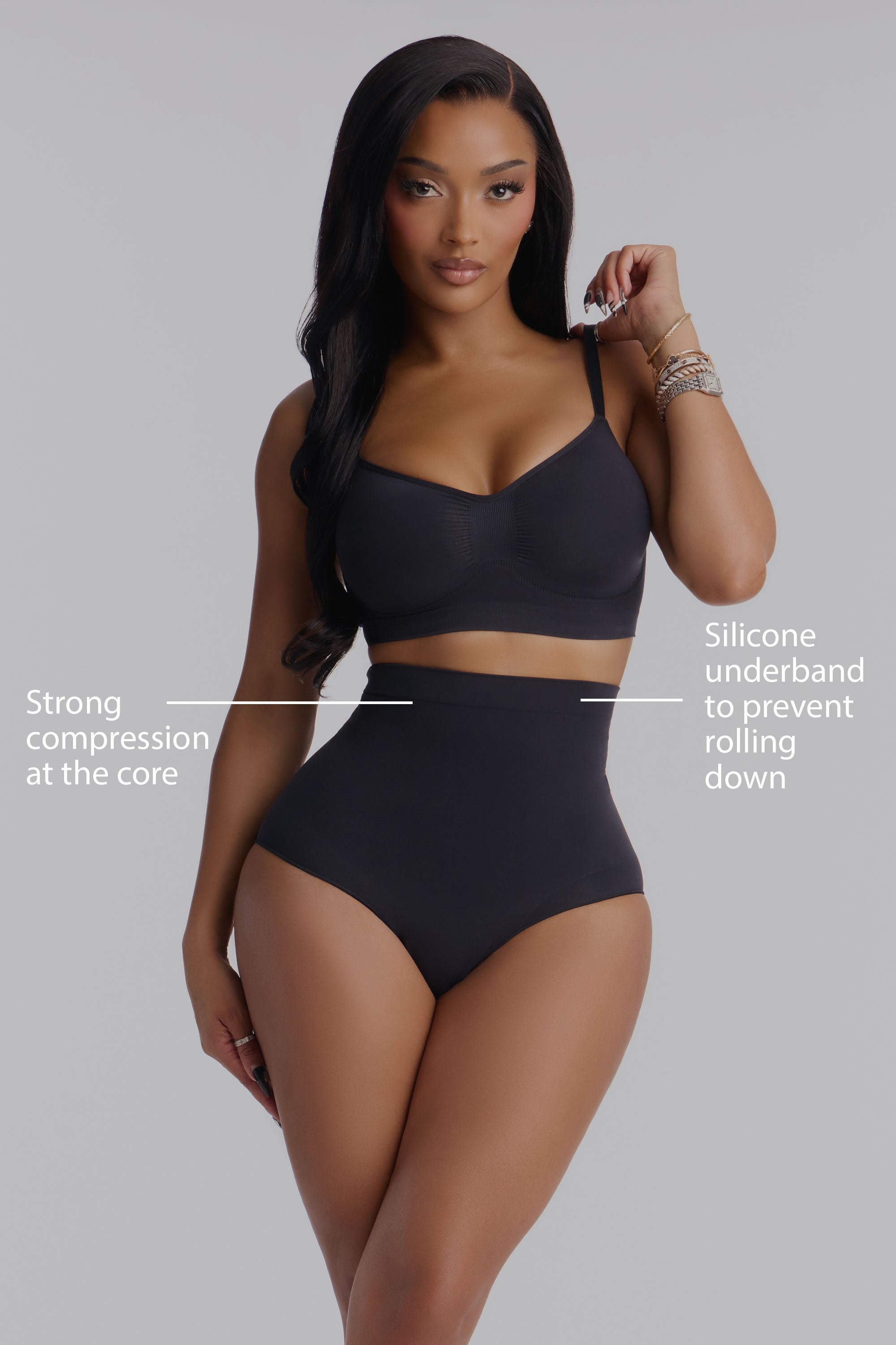 Nova Sculpt Seamless Strong Compression High Waisted Brief - Black