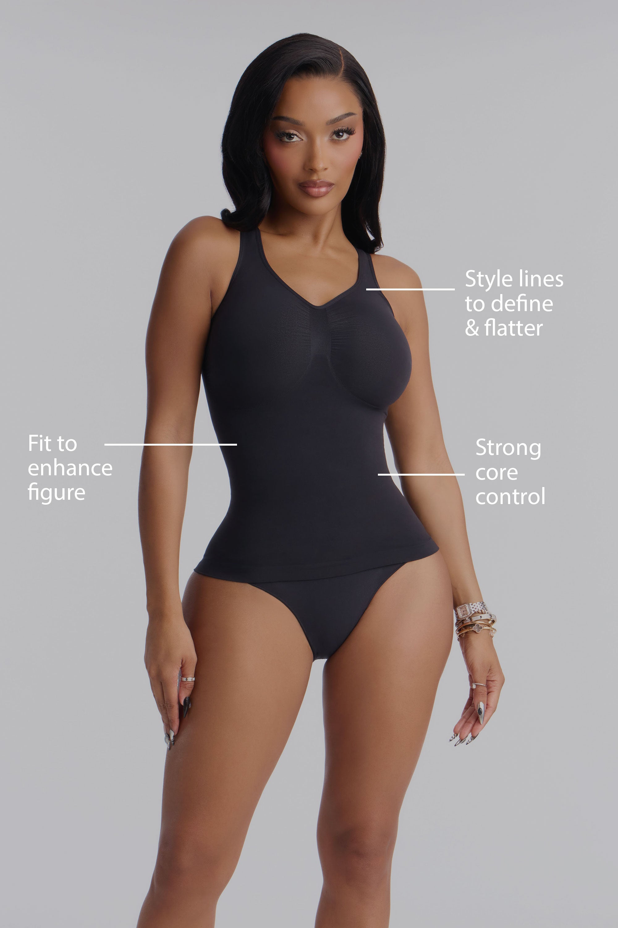 Nova Sculpt Seamless Strong Compression Shaping Tank - Black