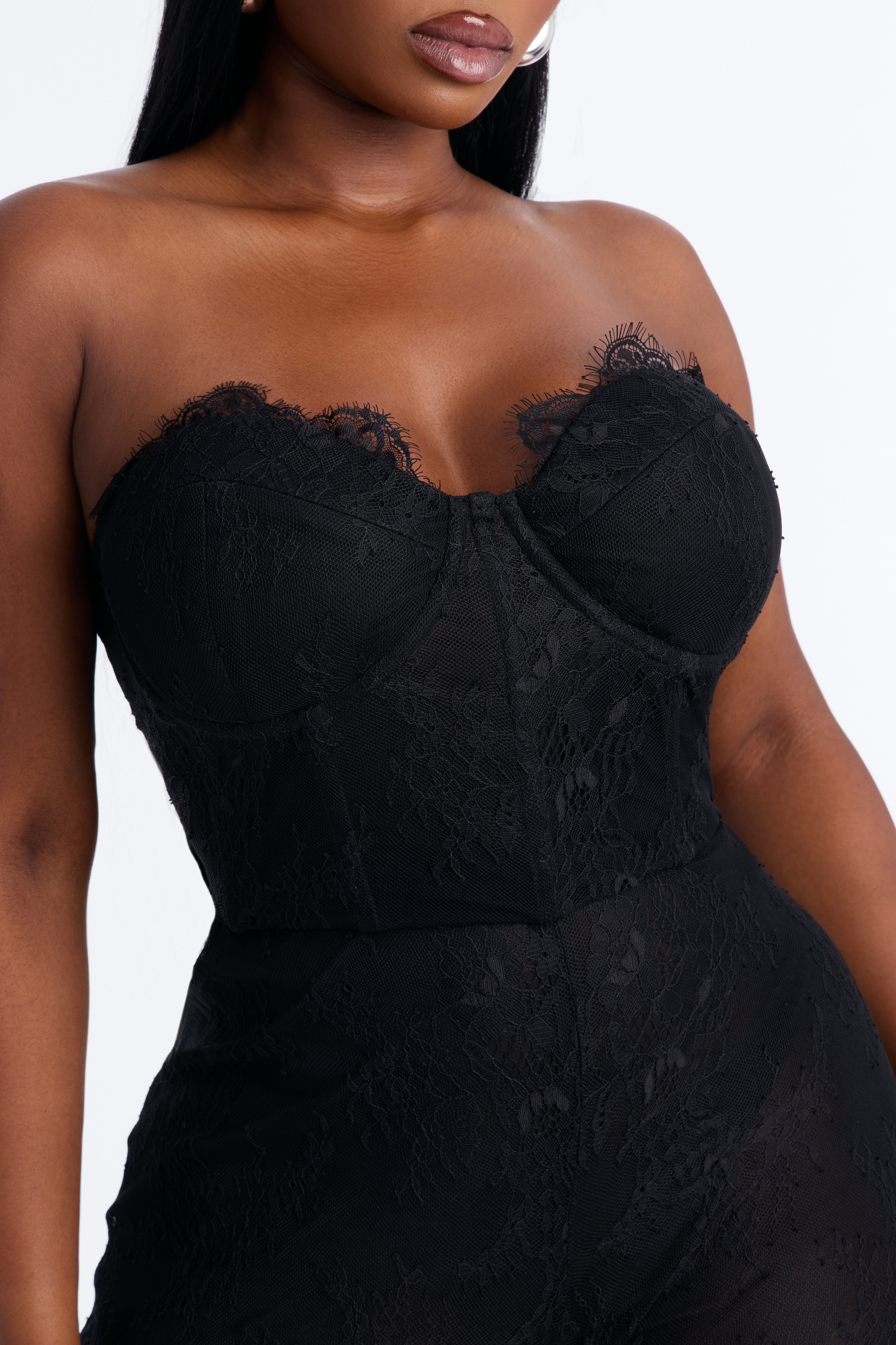 Bella Lace Flare Jumpsuit - Black