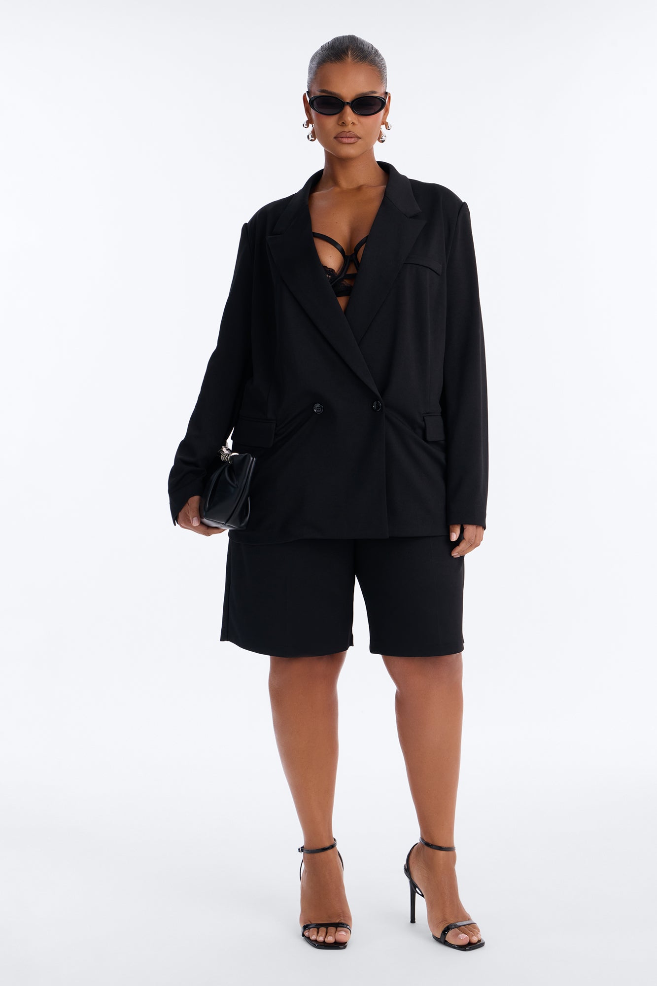 On The Go Chic Trouser Short Set - Black