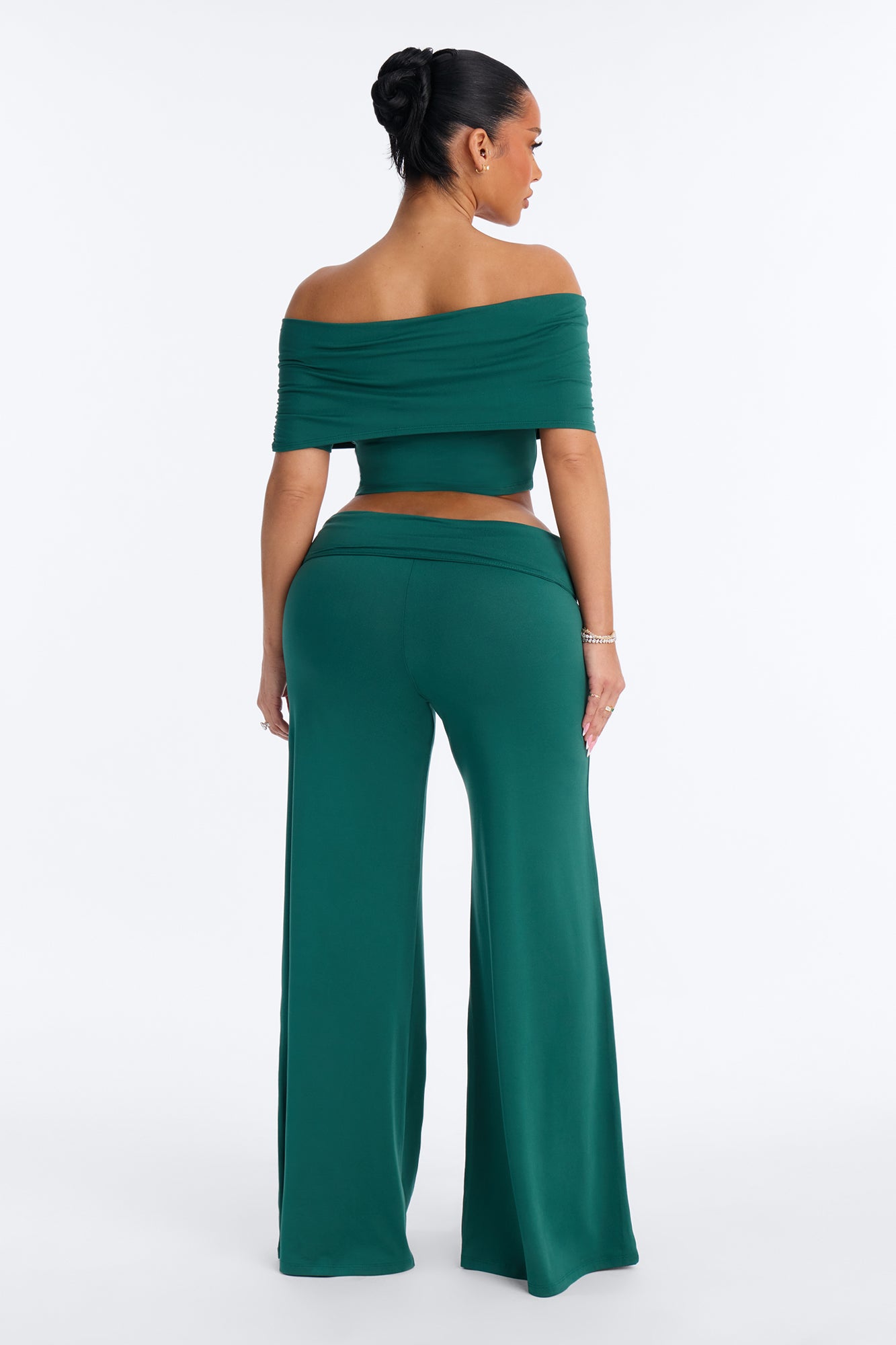 Nola Off Shoulder Pant Set - Hunter