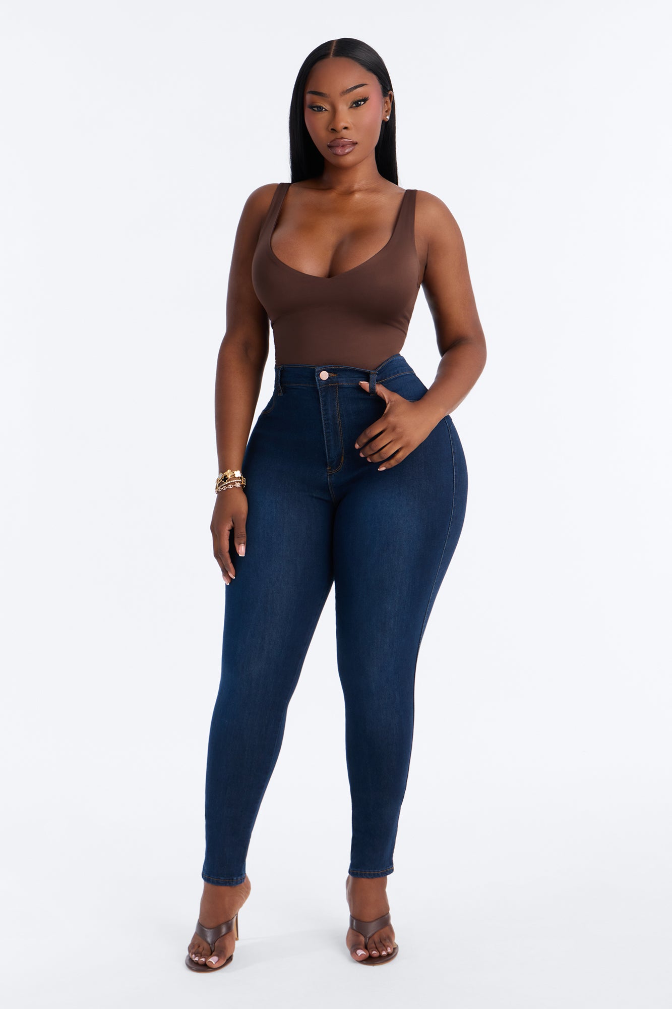 Classic Beauty Booty Lifter Skinny Jeans - Dark Denim