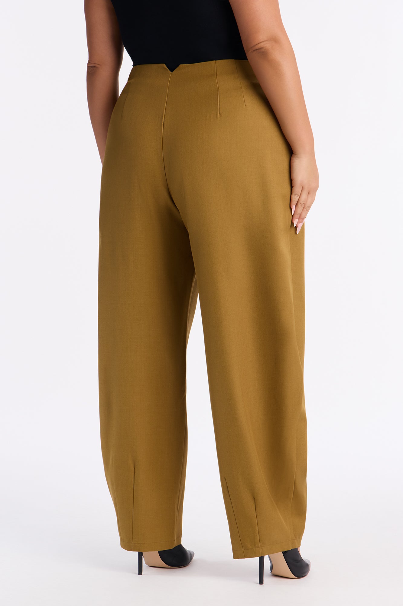 Margaret Barrel Trouser Pants 32″ - Olive
