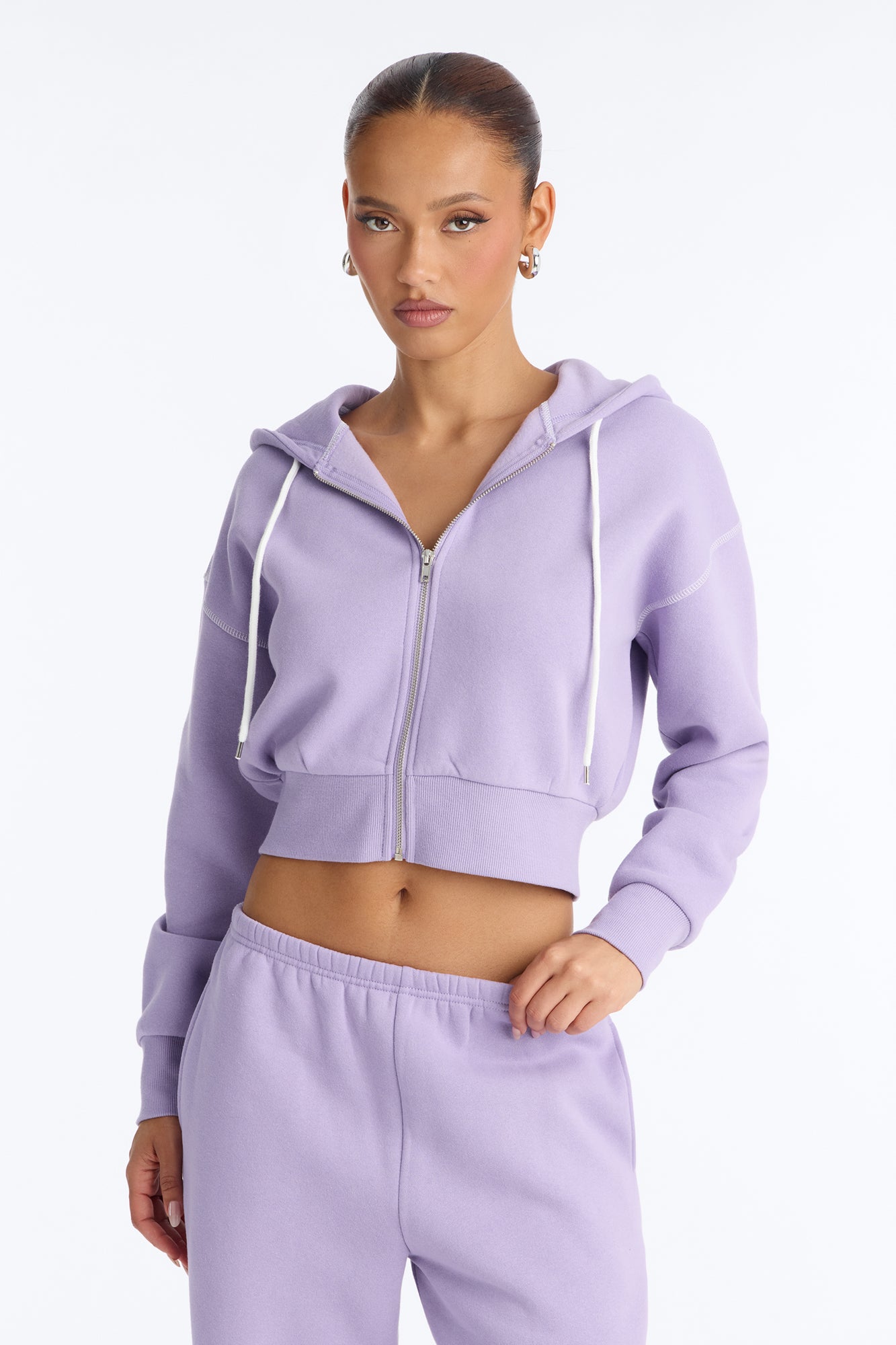 Sadie Fleece Pant Set - Lilac