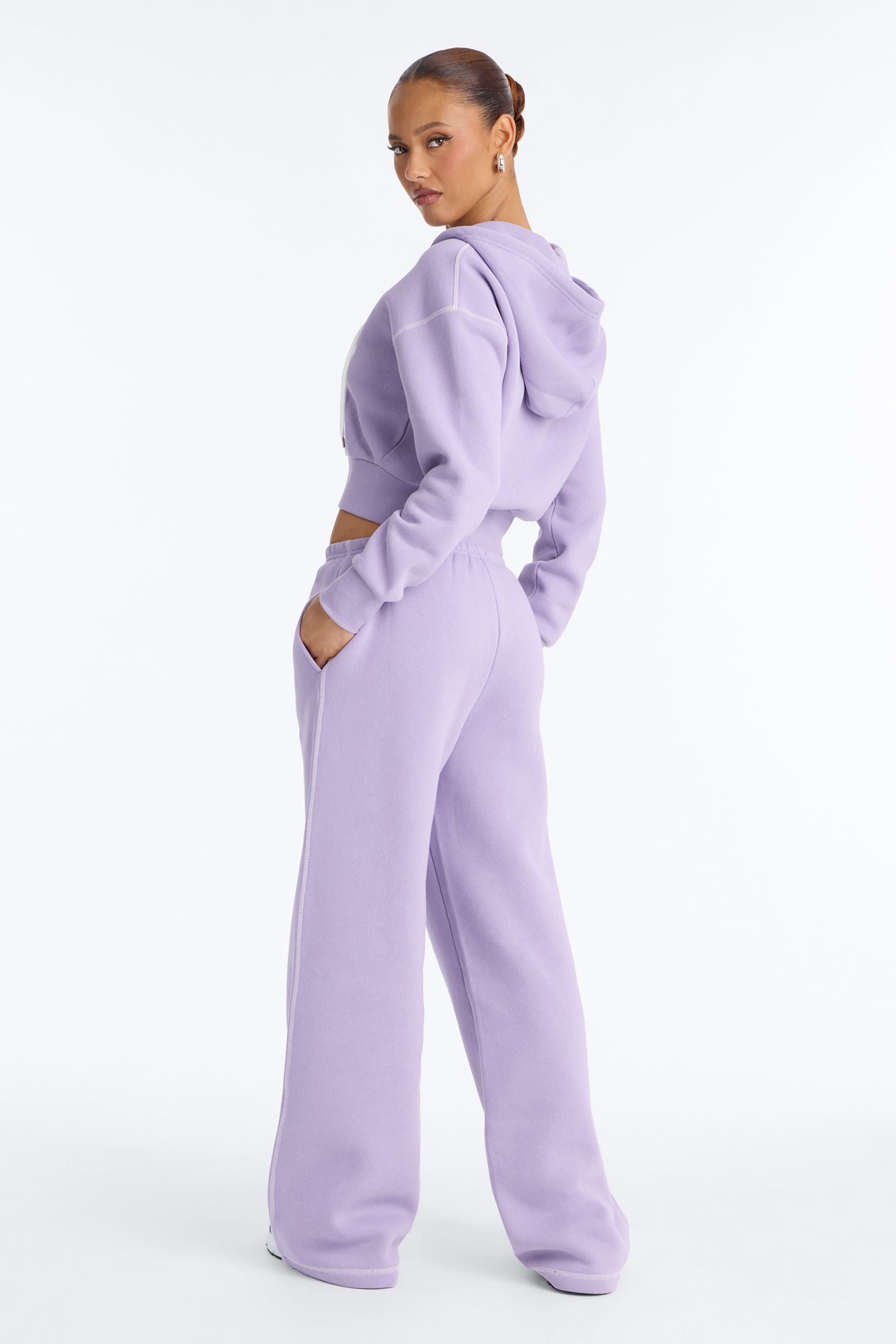 Sadie Fleece Pant Set - Lilac