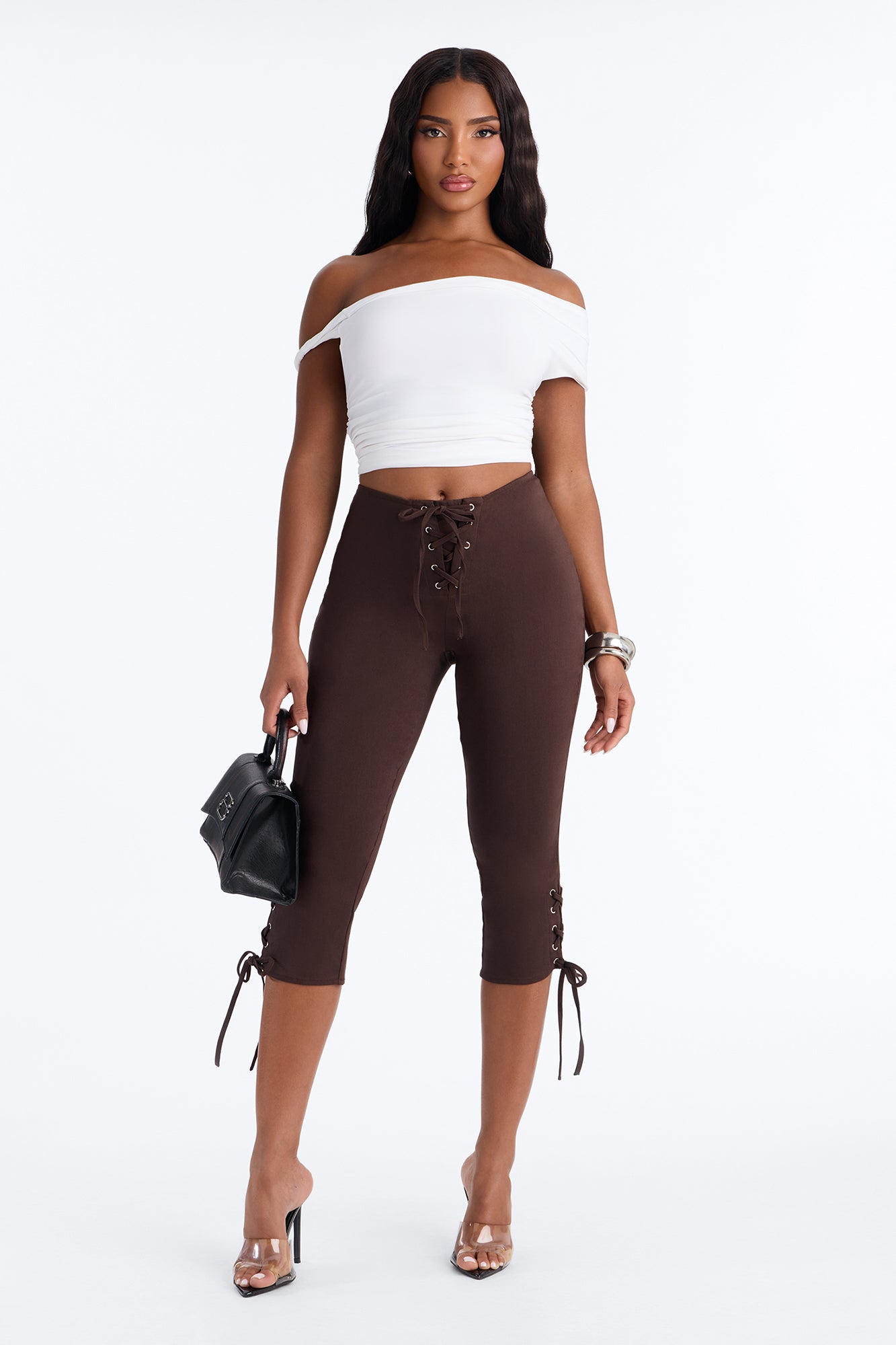 Inara Mid Rise Skinny Capri Pant - Chocolate