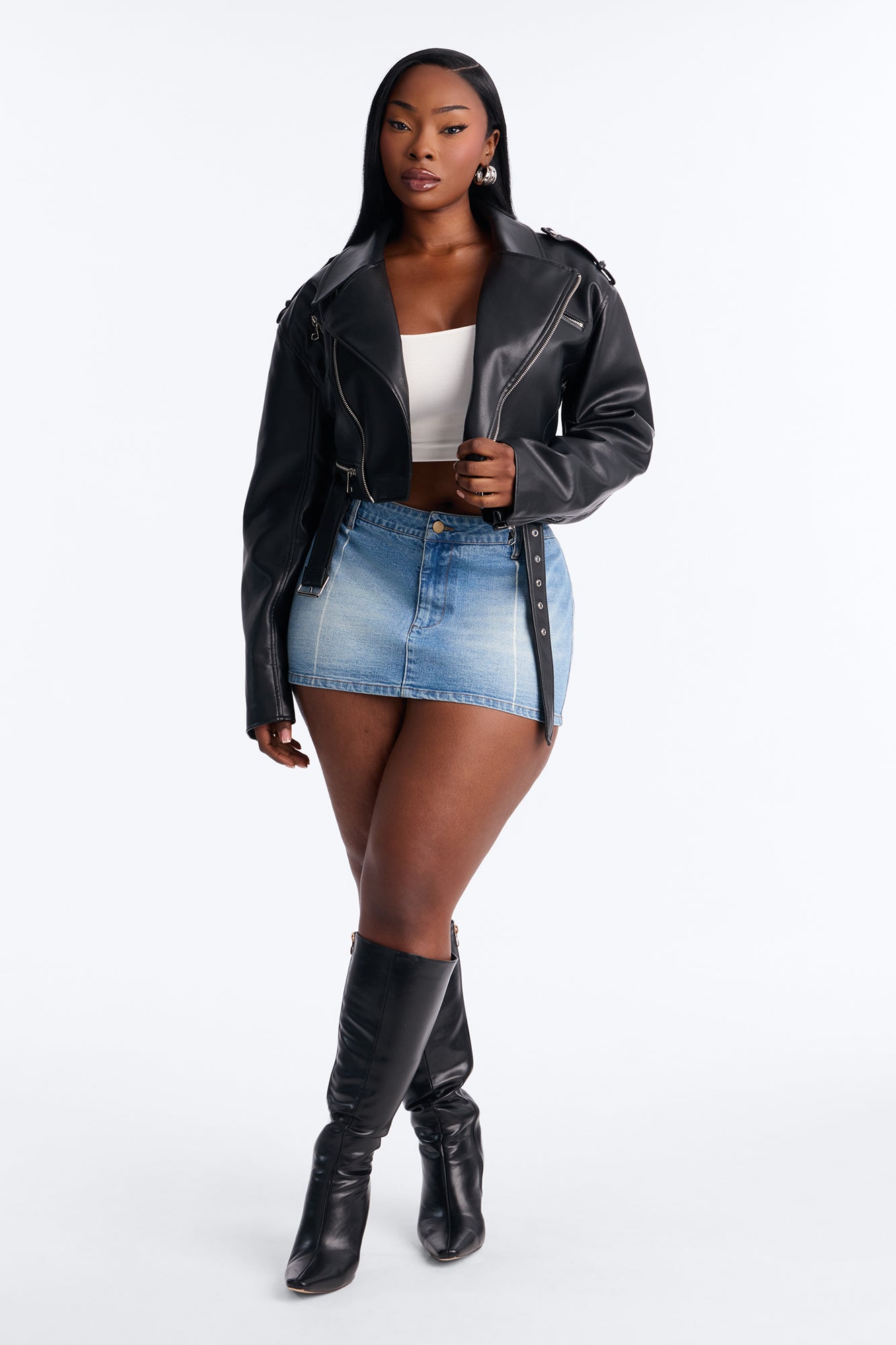 Pamela Denim Micro Mini Skort - Medium Wash