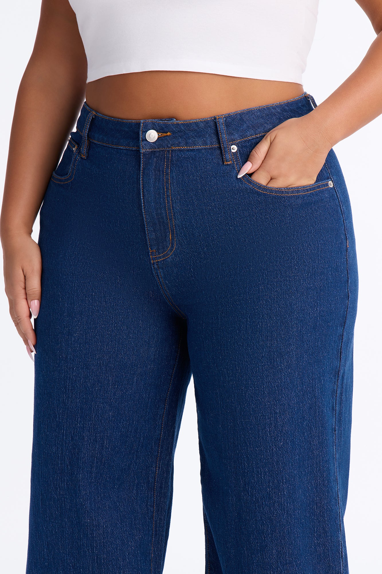 Next Chapter Baggy Wide Leg Jeans - Dark Denim