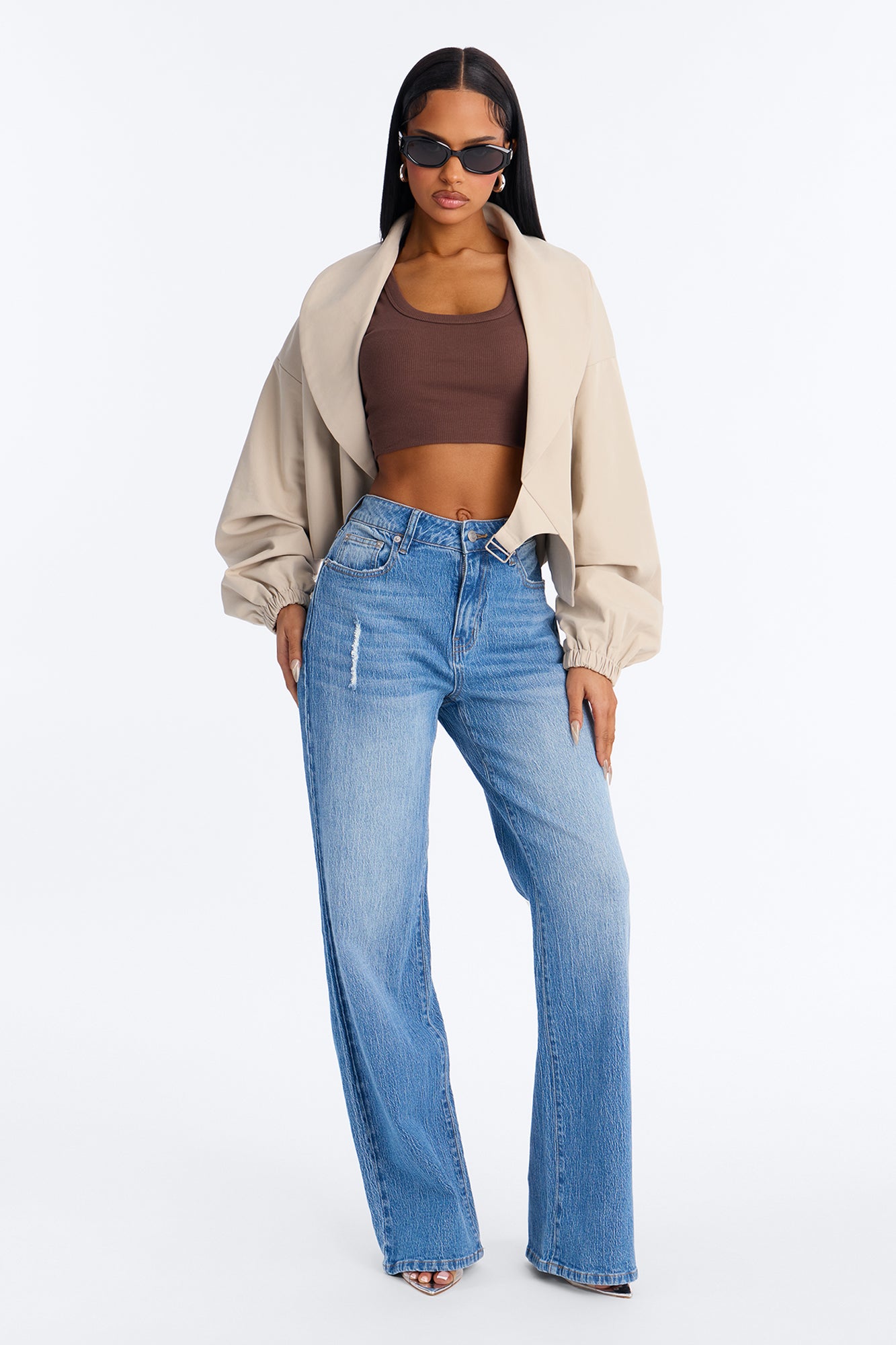 Next Chapter Baggy Wide Leg Jeans - Medium Wash