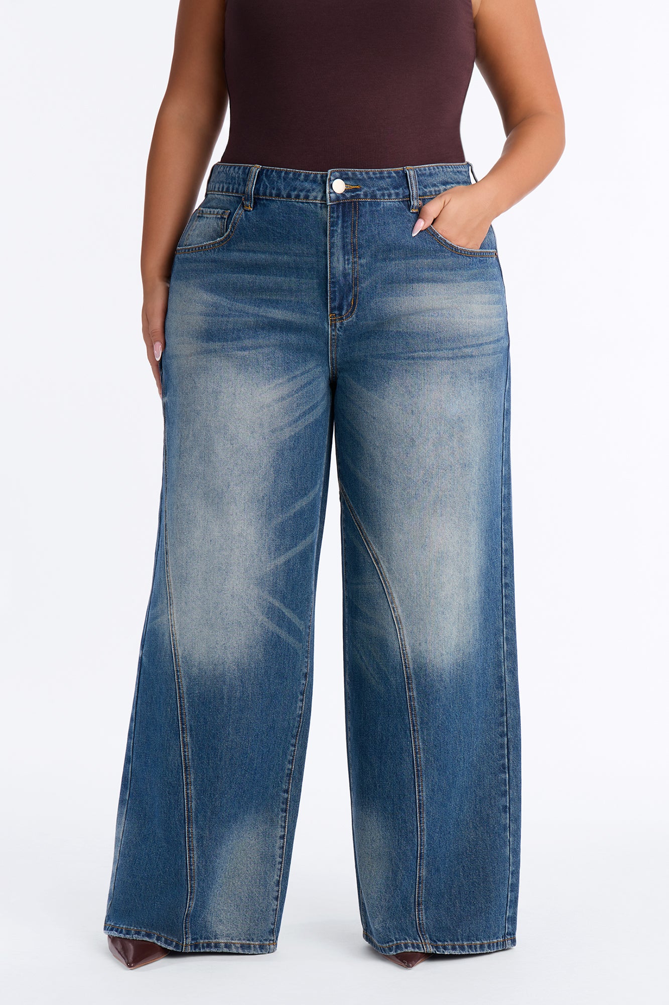 Kennedy Classic Wide Leg Jeans - Vintage Wash
