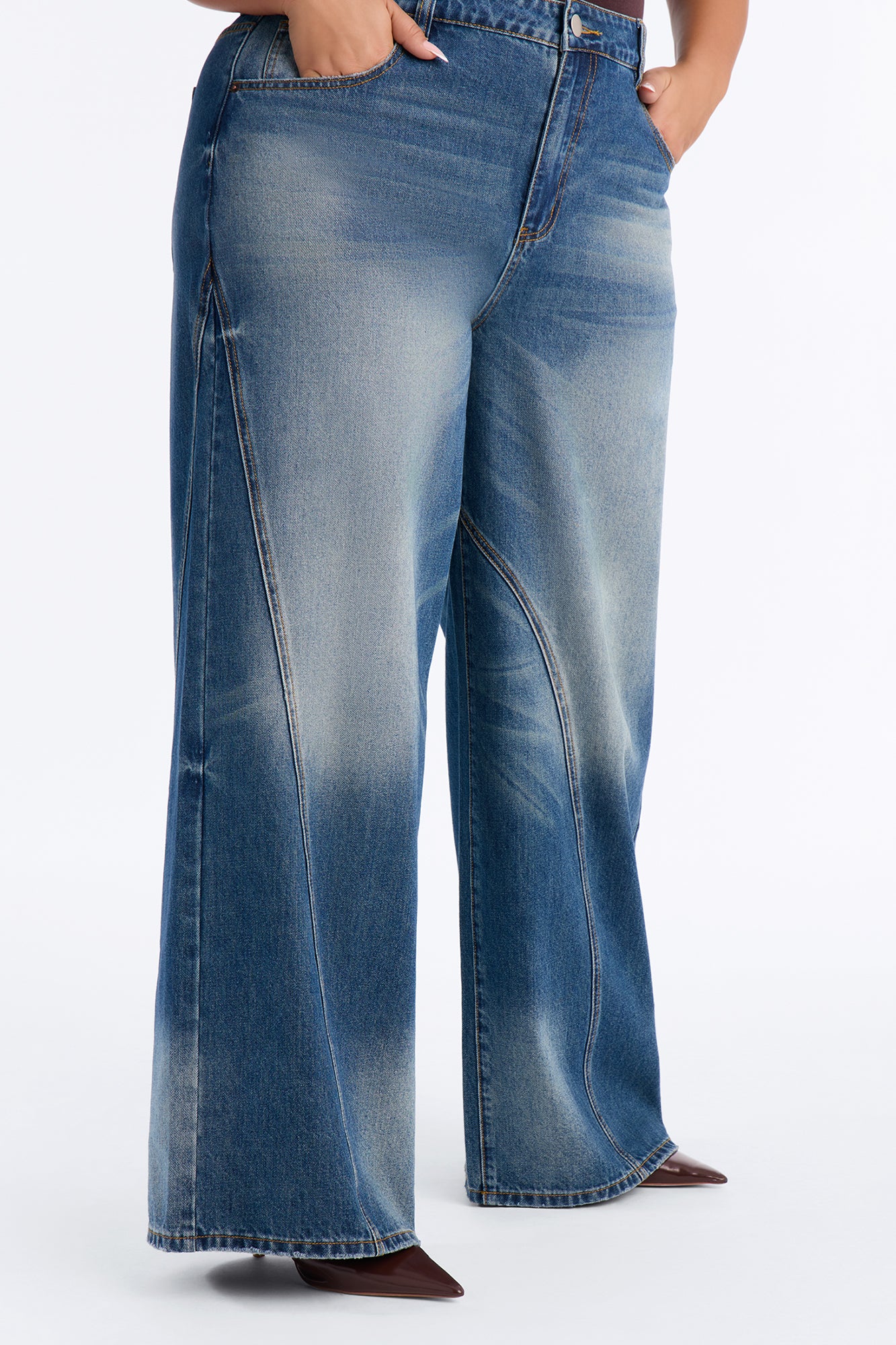 Kennedy Classic Wide Leg Jeans - Vintage Wash