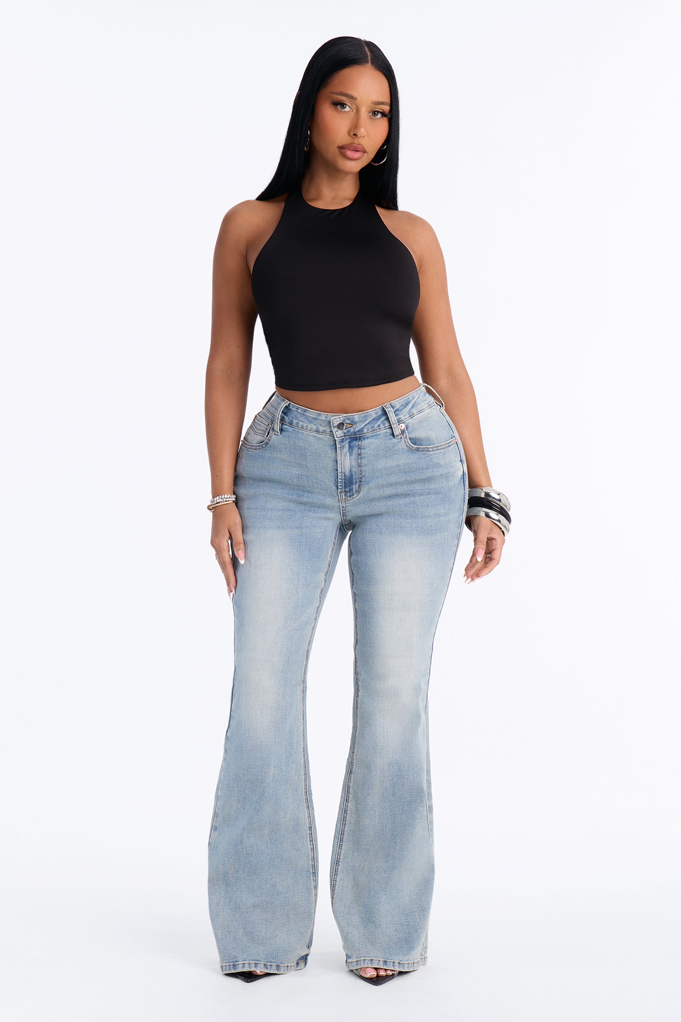 Tall Broke The Code Compression Stretch Bootcut Jeans - Vintage Wash