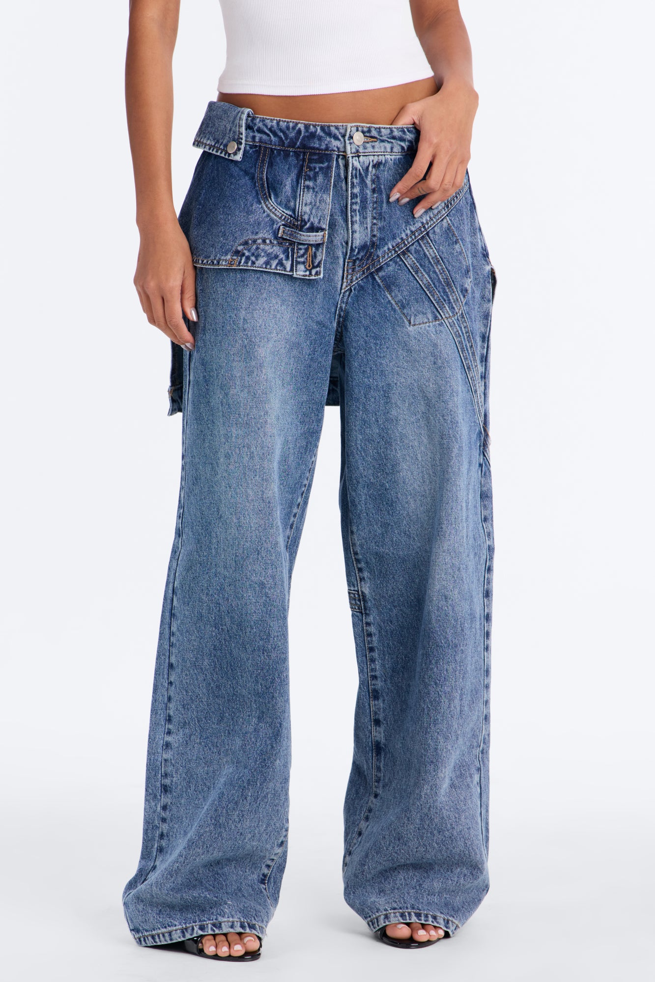 Special Agent Reconstructed Skirt Straight Leg Jeans - Dark Wash