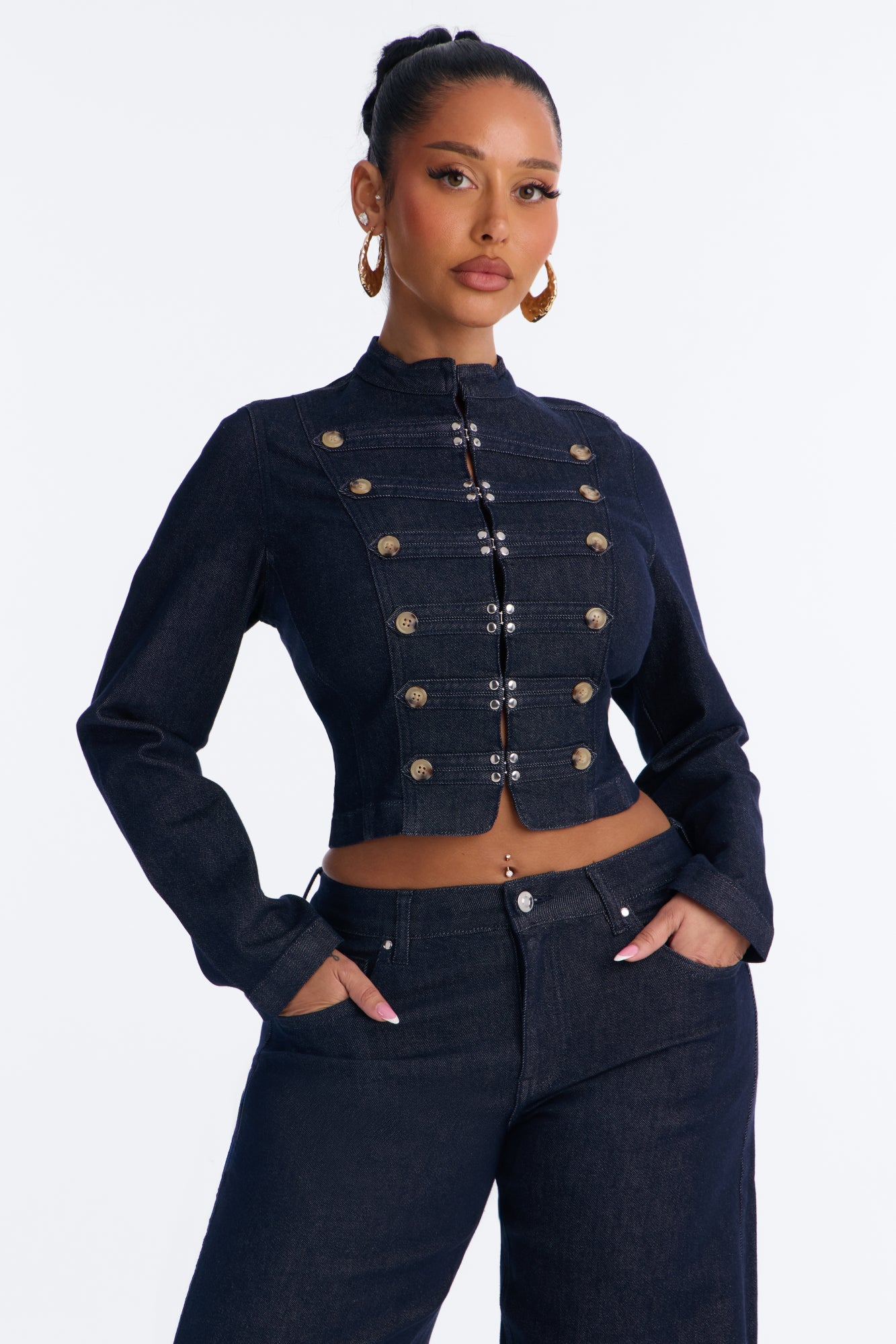 Frankie Denim Pant Set - Dark Wash