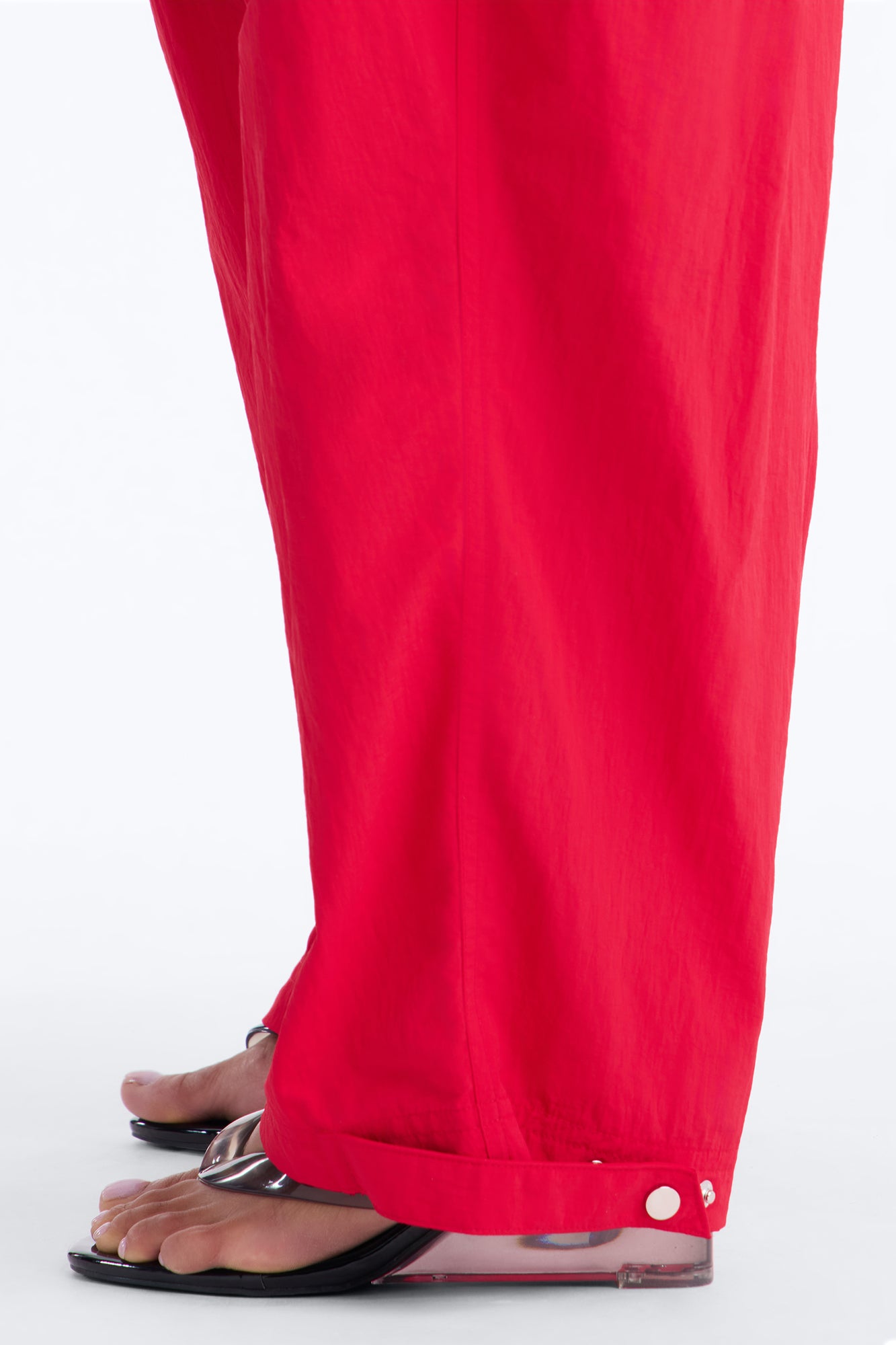 Nylon Windbreaker Pant - Red