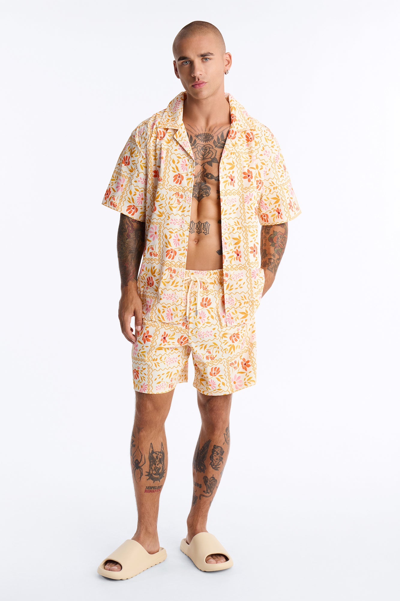 Gardenia Swim Trunk 7″ - Orange/combo