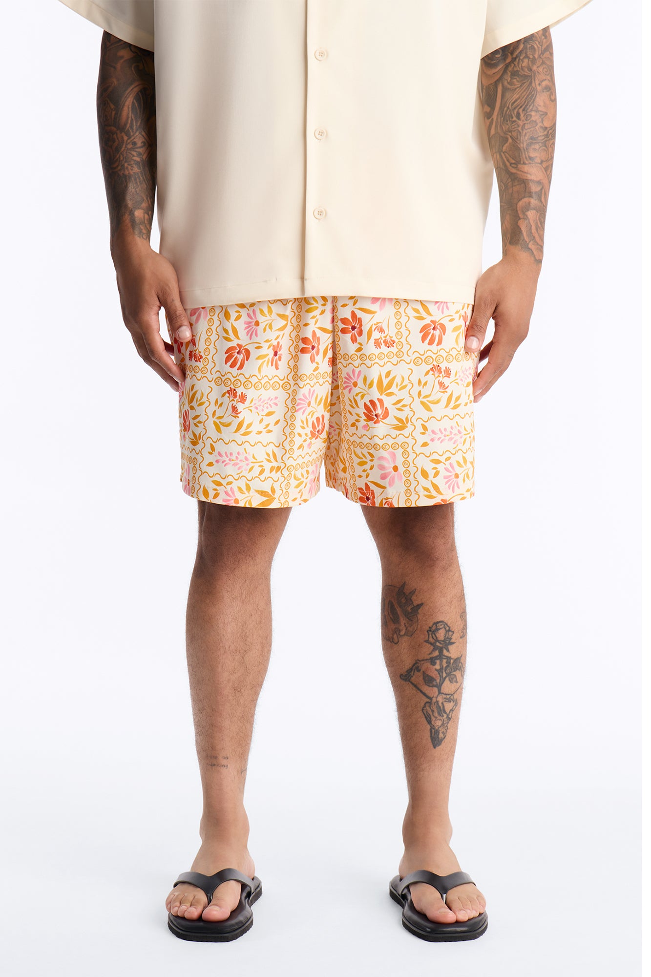 Gardenia Swim Trunk 7″ - Orange/combo
