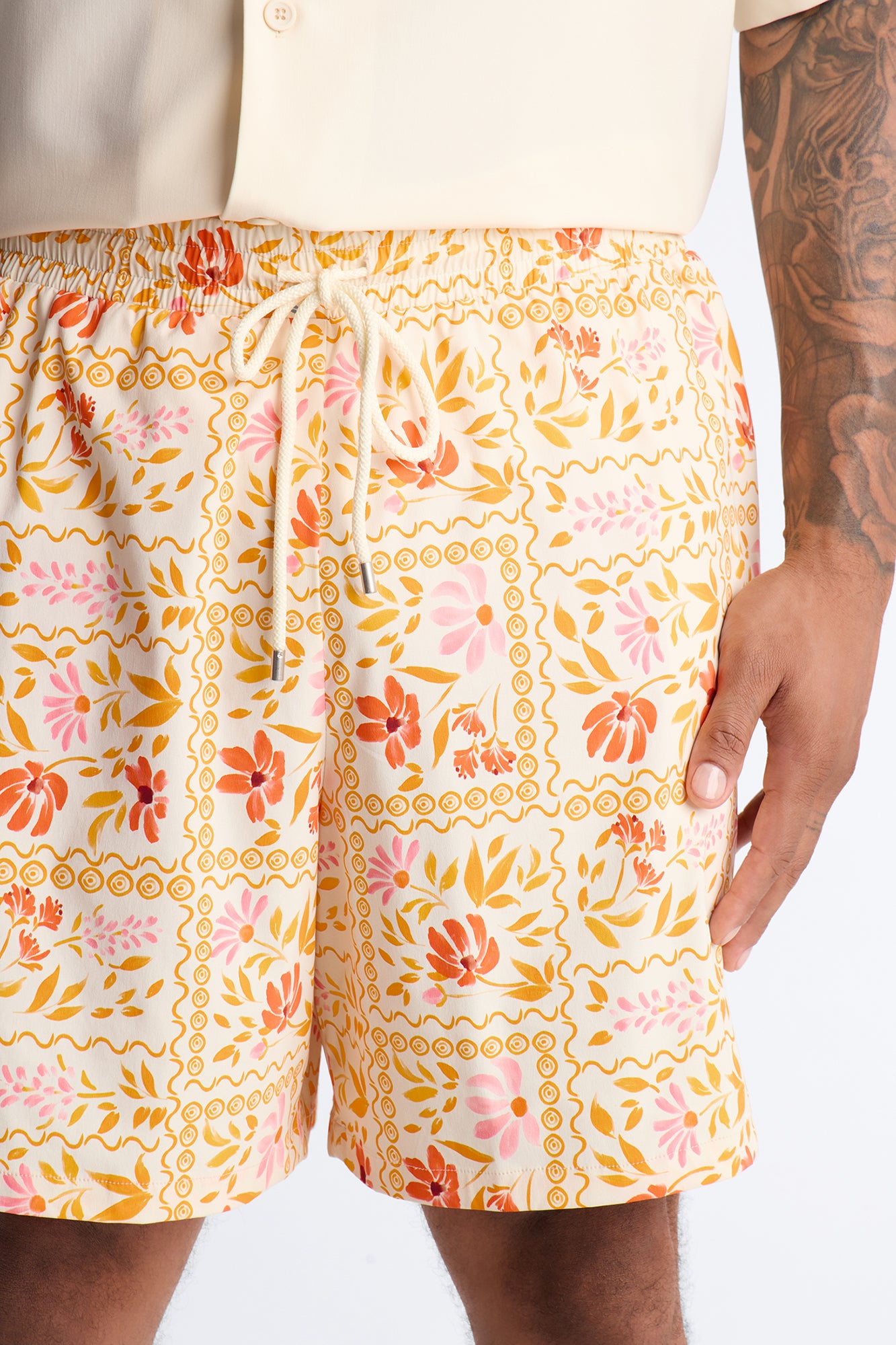 Gardenia Swim Trunk 7″ - Orange/combo