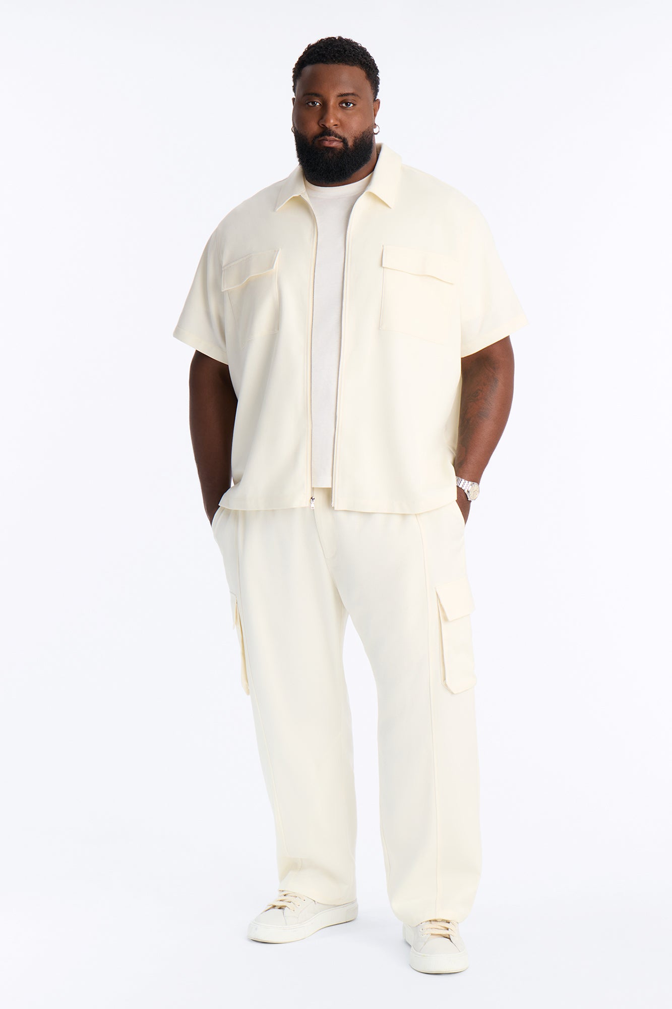 Moderne Cargo Straight Trouser - Cream