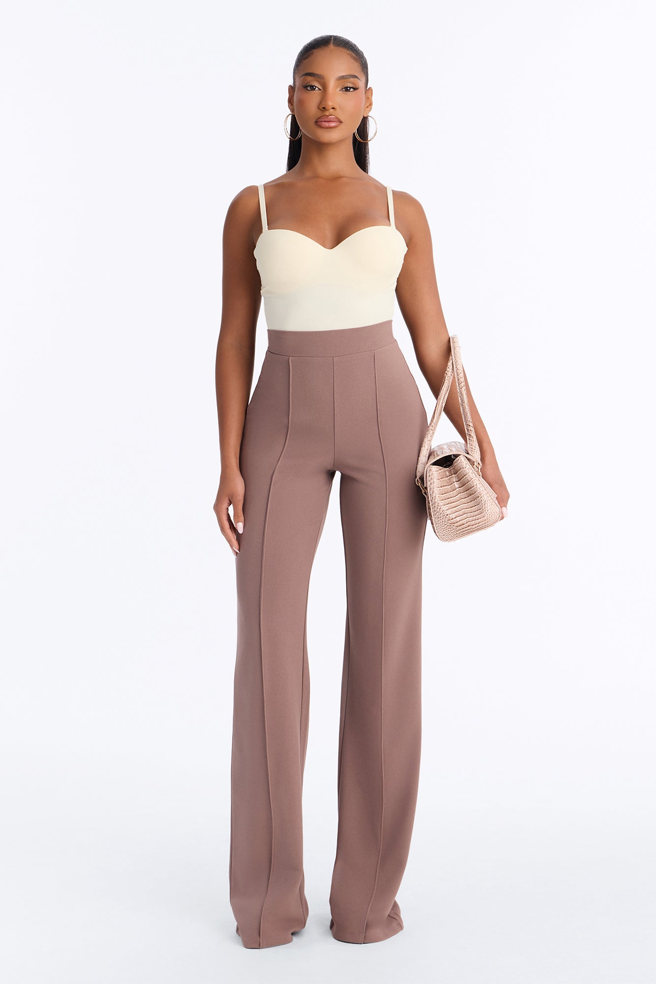 Tall Victoria High Waisted Dress Pants - Caffe