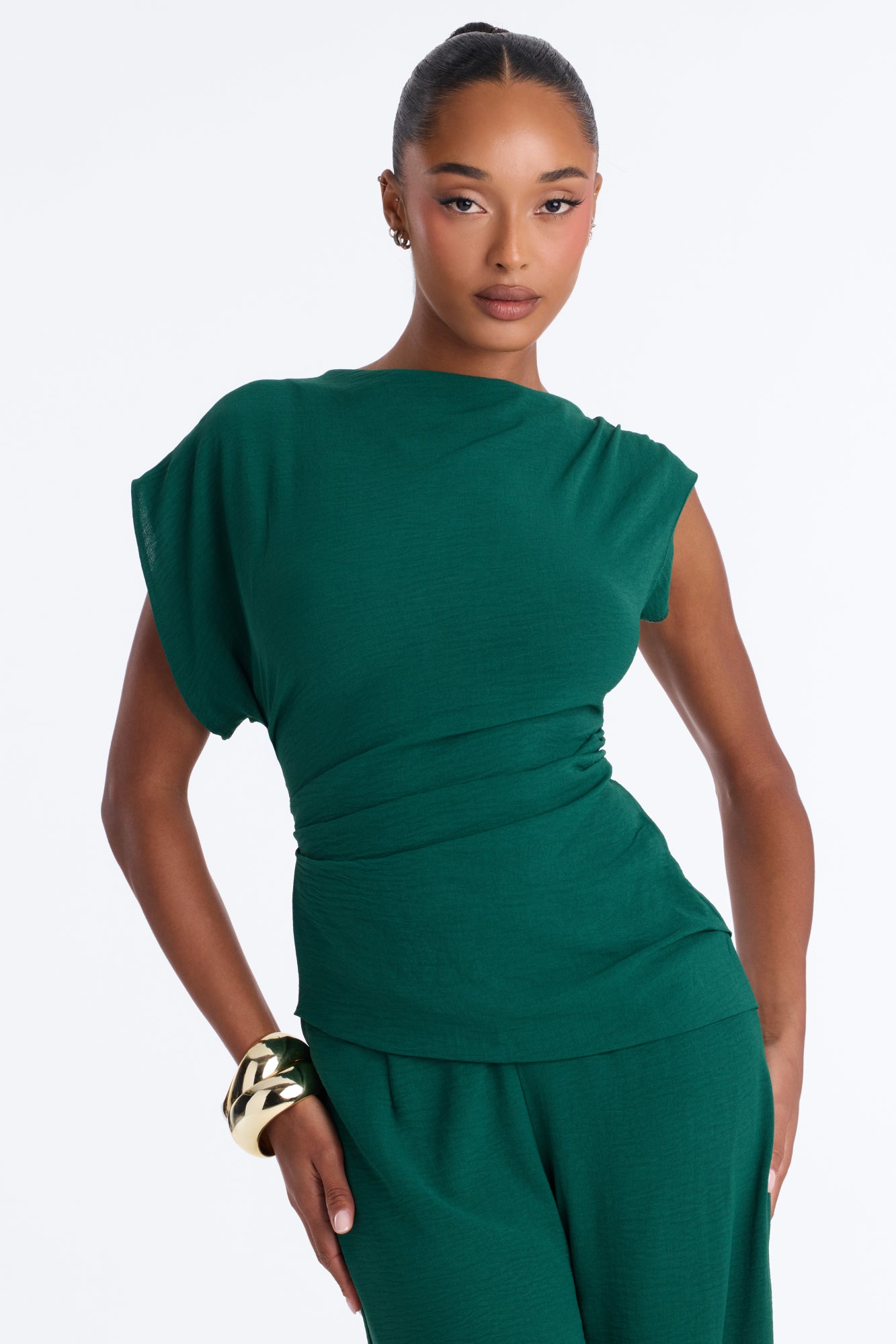 Best Influence High Neck Jumpsuit - Hunter