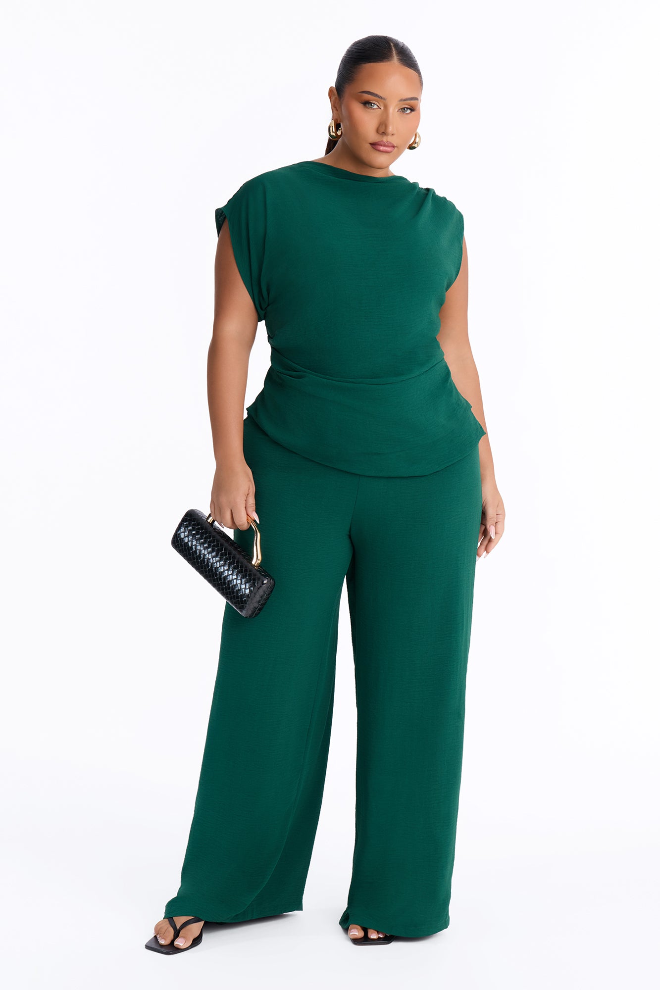 Best Influence High Neck Jumpsuit - Hunter