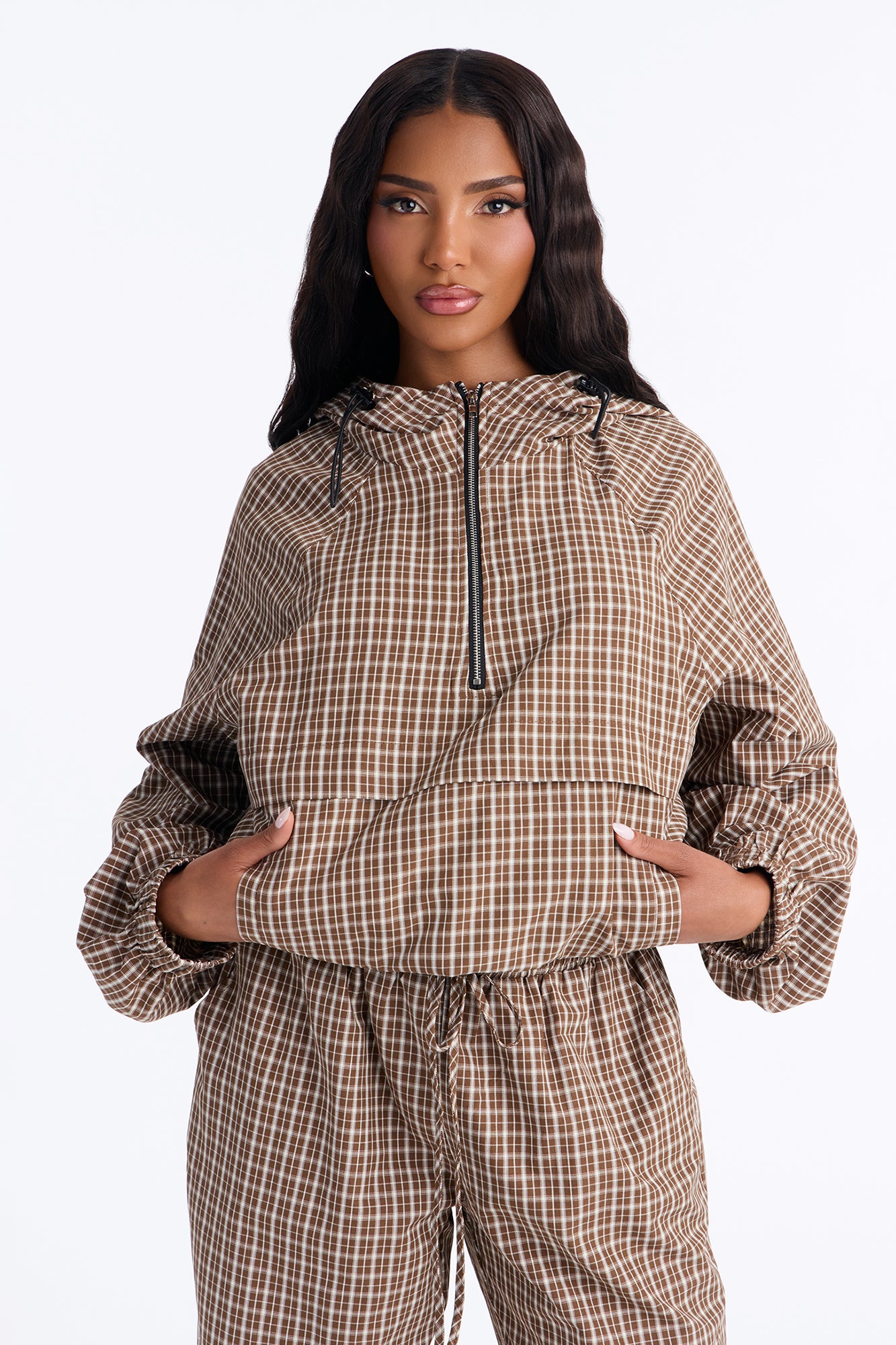 Camilla Quarterzip Pant Set - Brown/combo