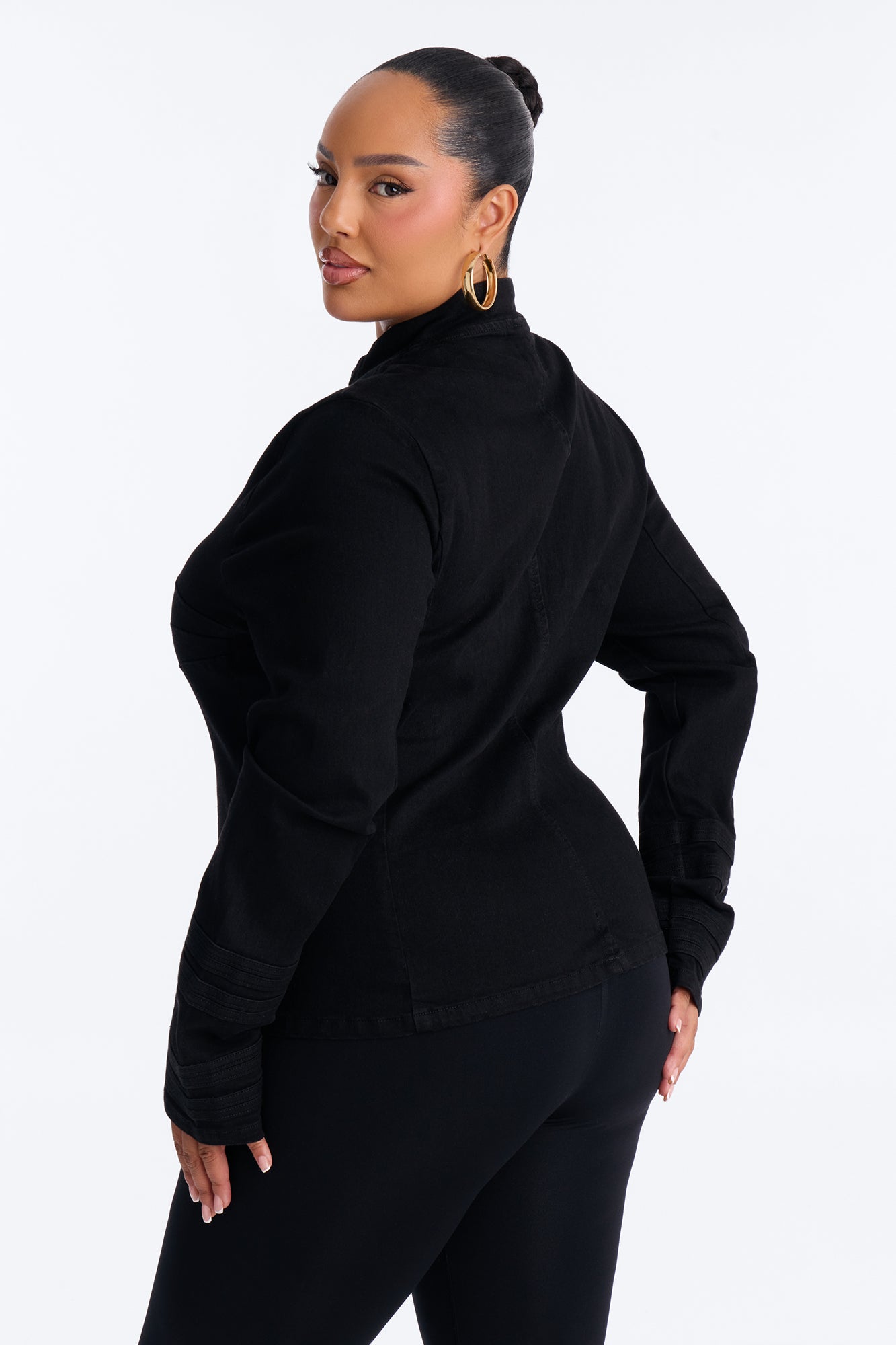 Overthrown Stretch Denim Jacket - Black