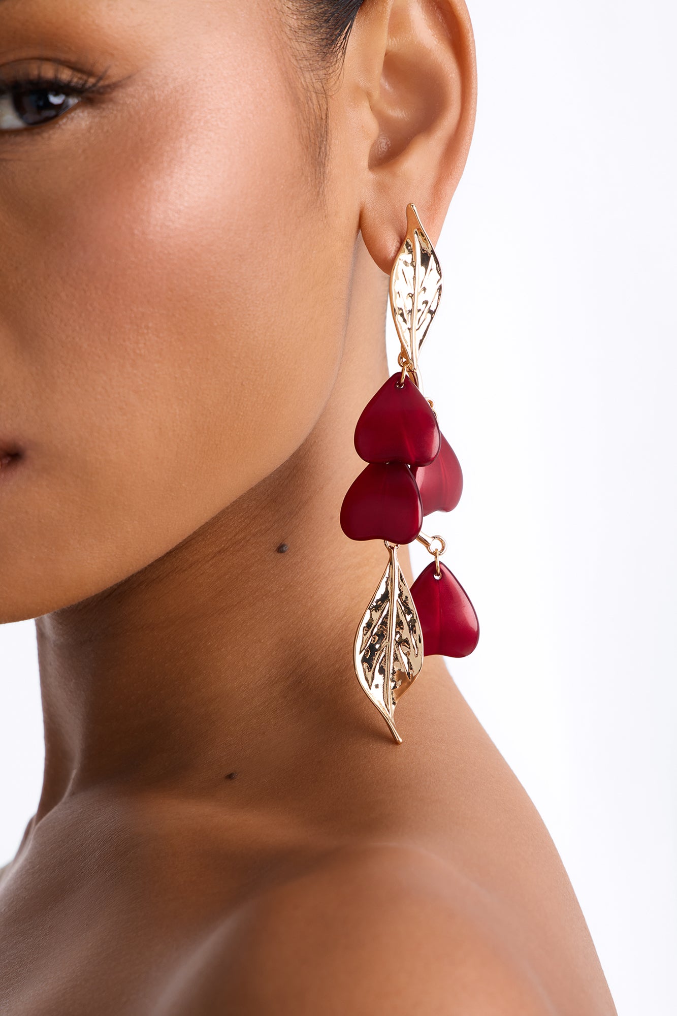 Golden Meadow Drop Earrings - Burgundy/combo