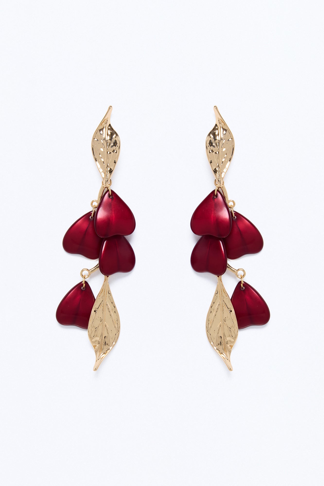 Golden Meadow Drop Earrings - Burgundy/combo