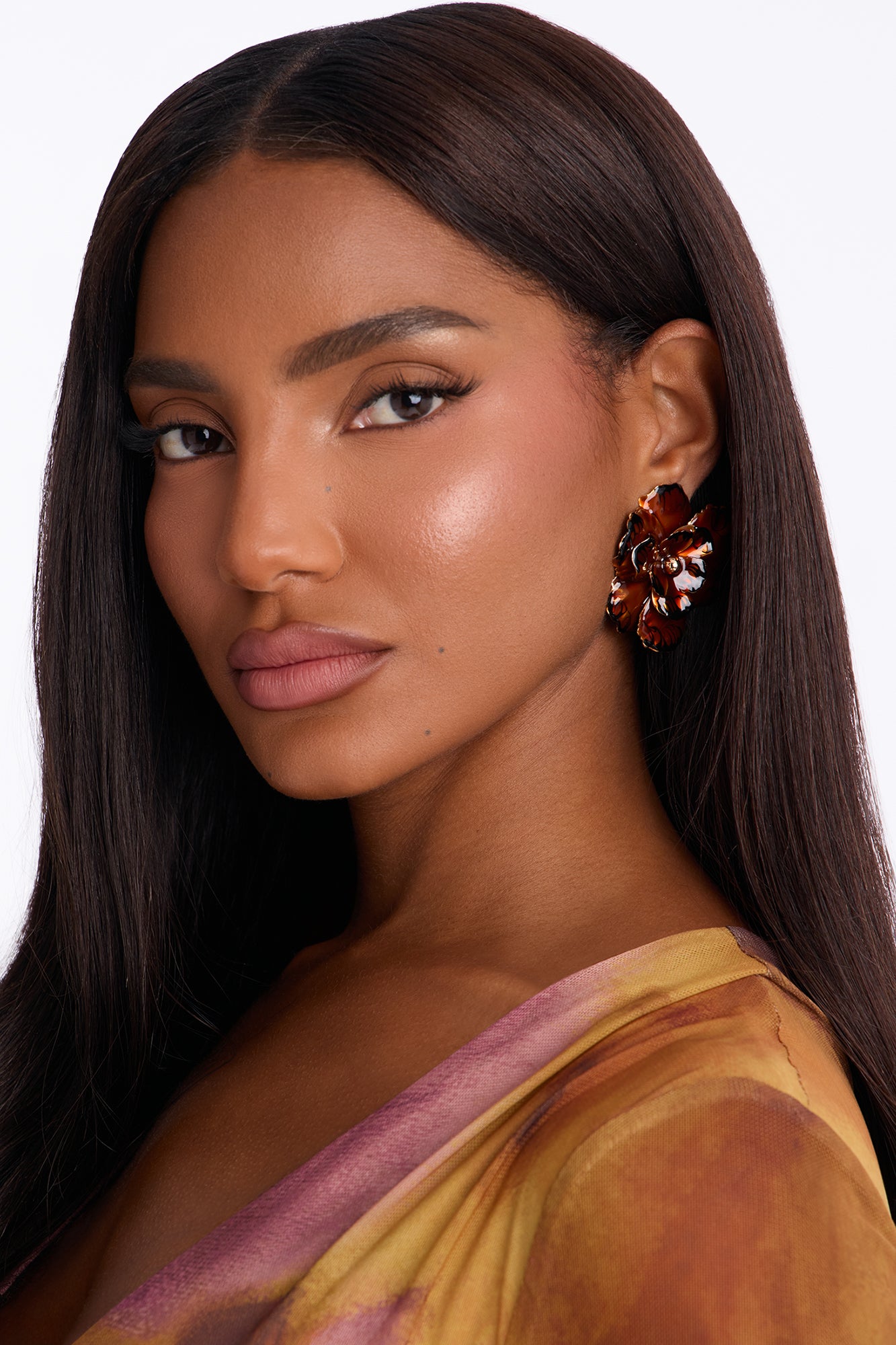 Terra Bella Floral Earrings - Brown/combo
